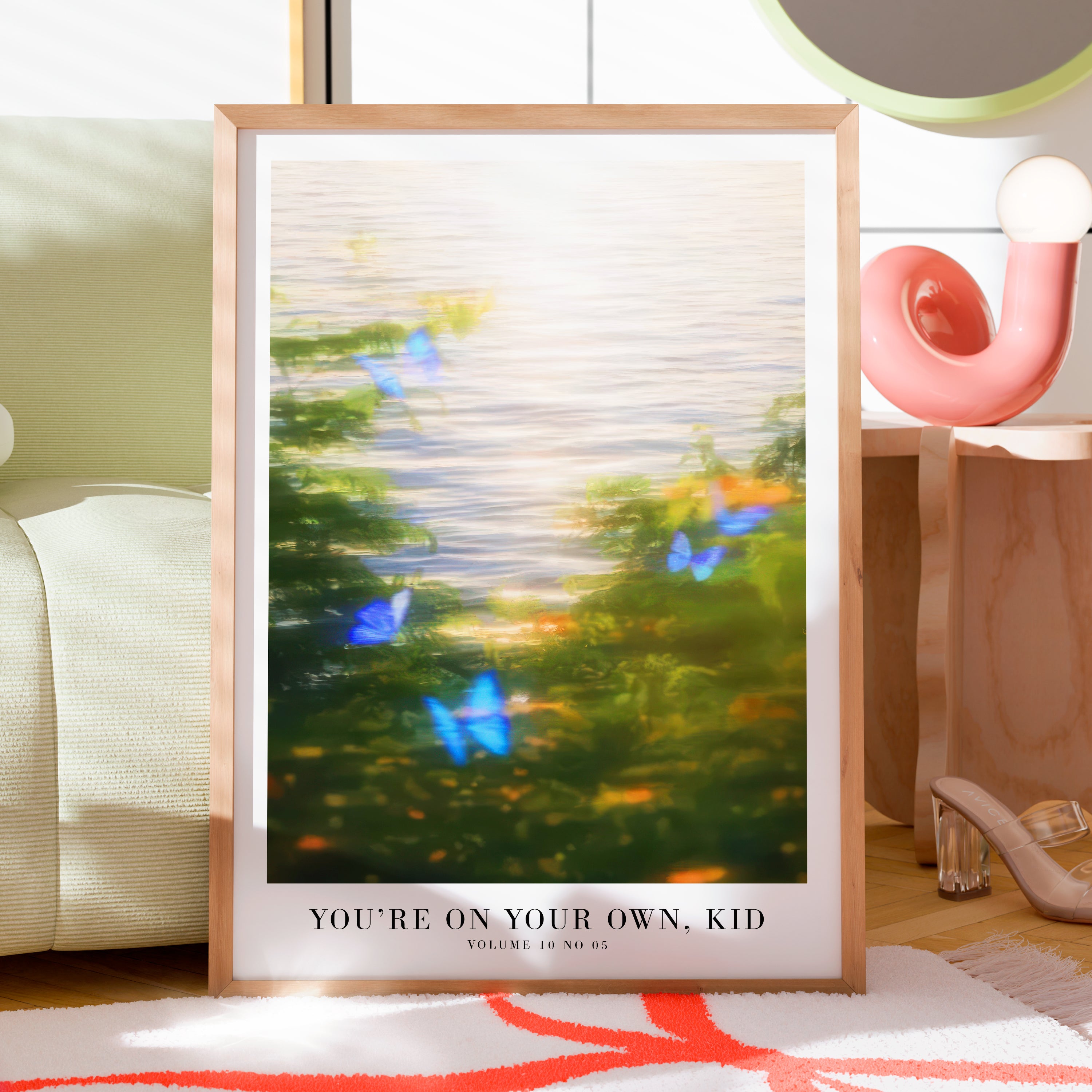 You're On Your Own Kid butterflies Taylor Swift Midnights poster in cozy bedroom