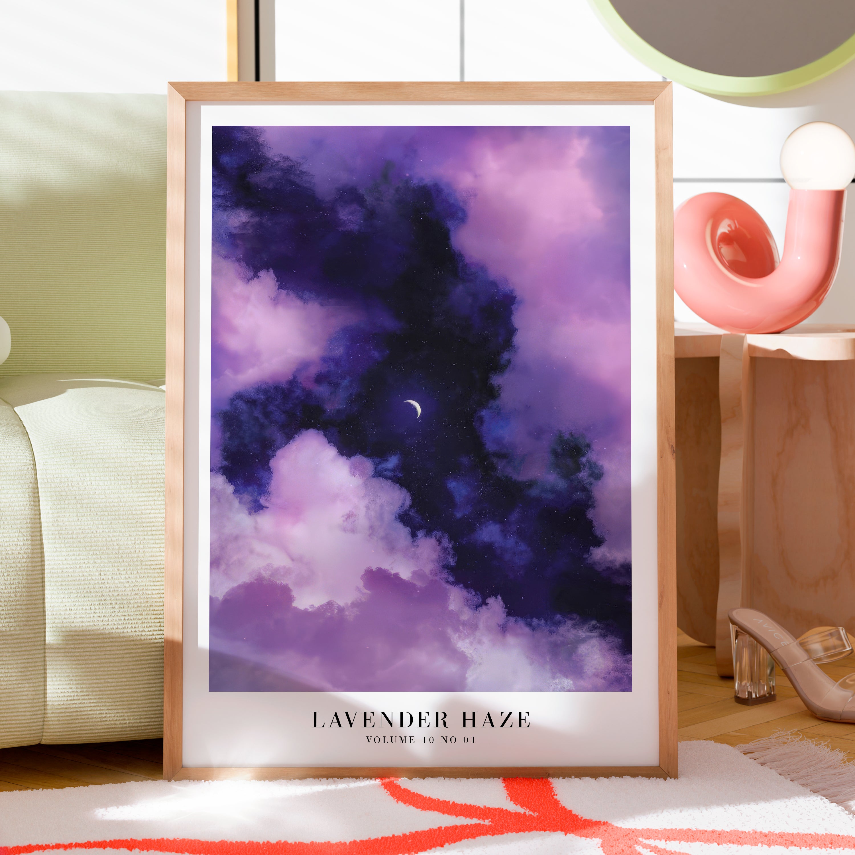 Lavender Haze clouds Taylor Swift Midnights poster in celestial bedroom