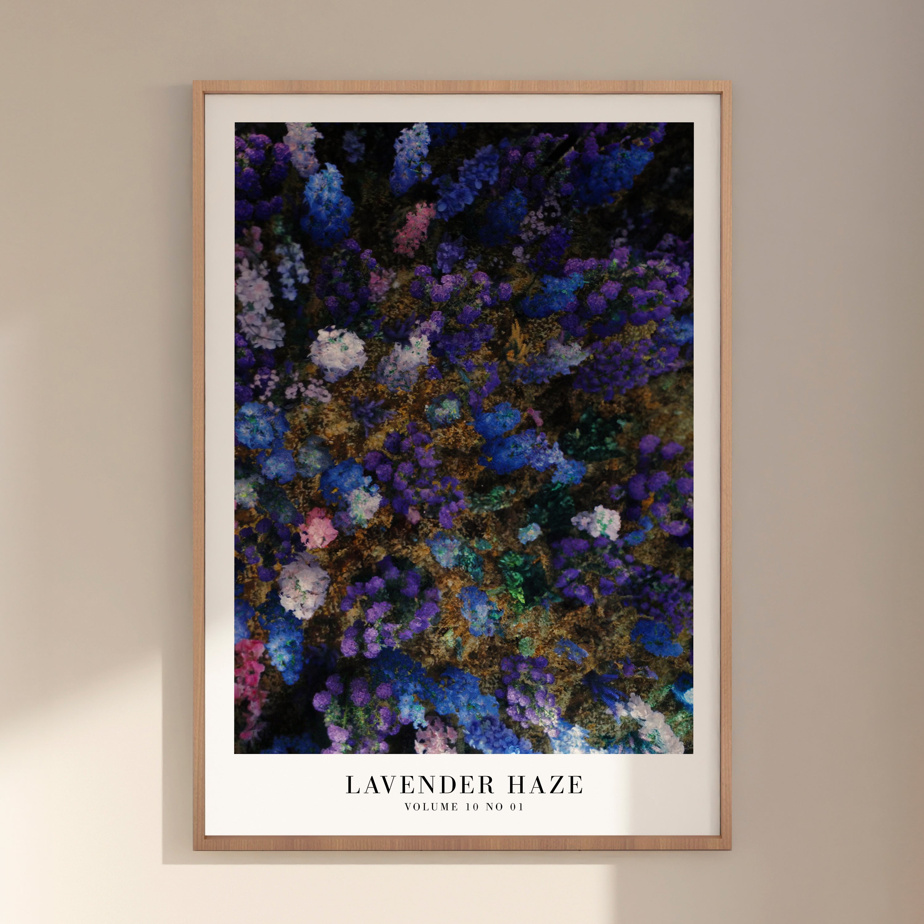 Lavender Haze purple floral print in chic curated apartment styling