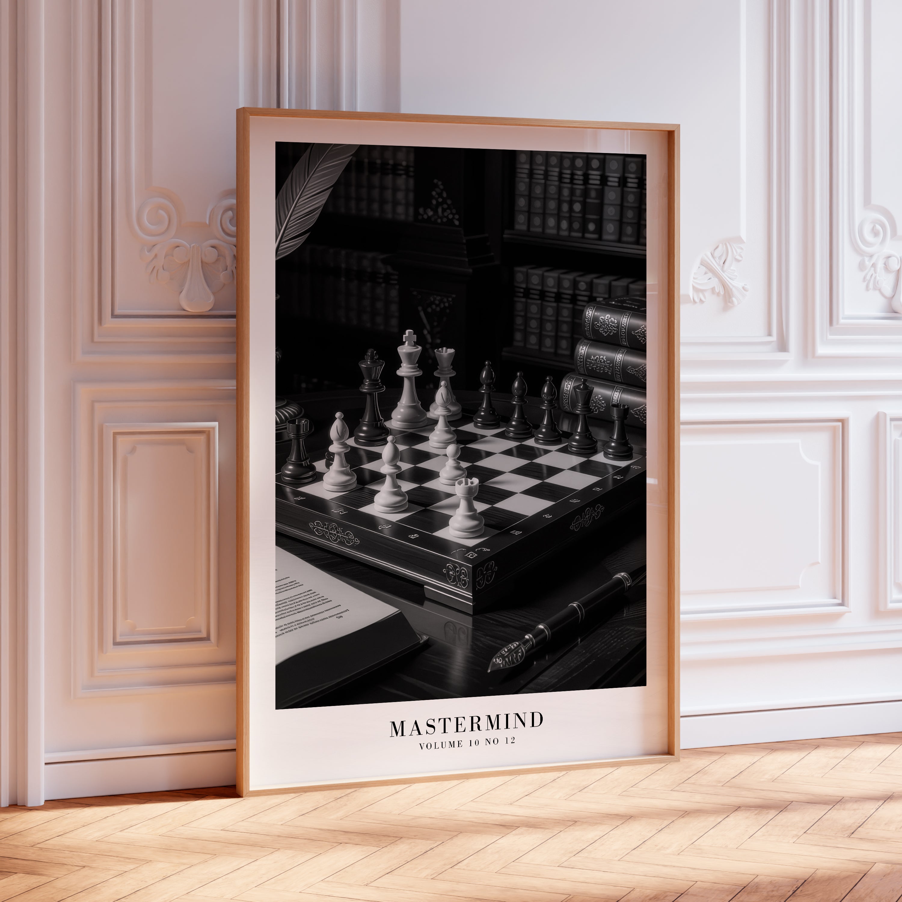 Black and white Mastermind Midnights Taylor Swift print as elevated decor