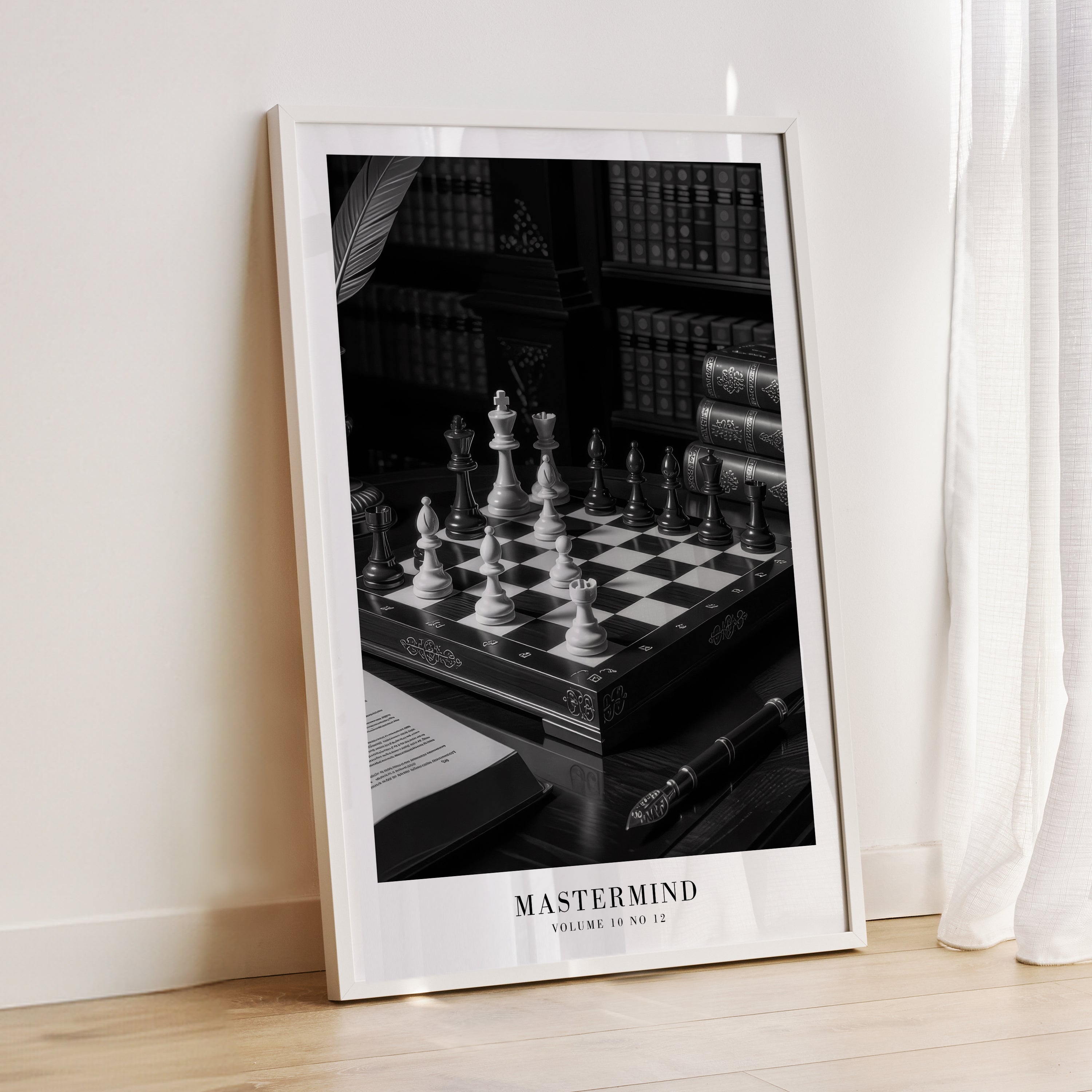 Taylor Swift Mastermind chess poster styled in luxury dorm room