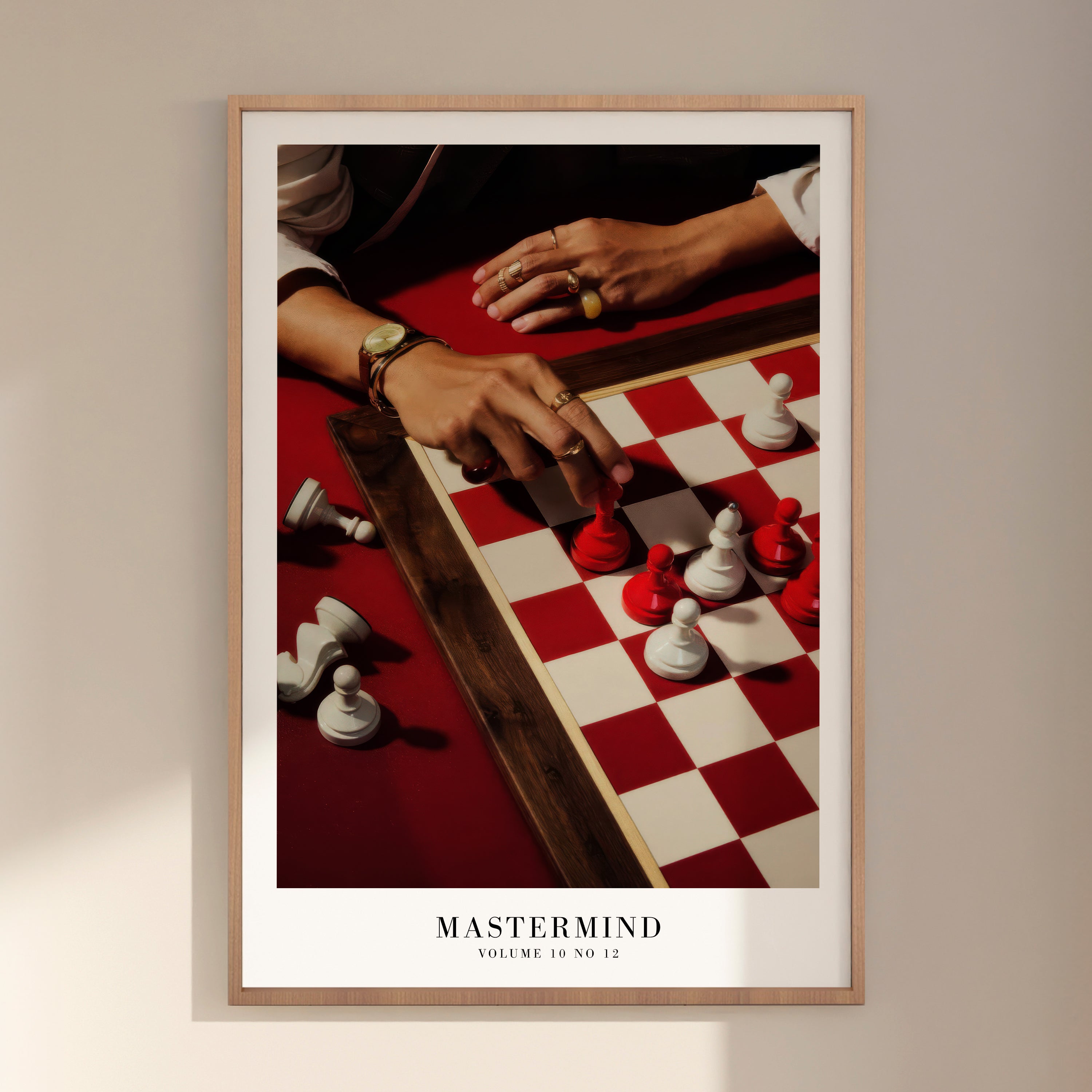 Mastermind Taylor Swift red chess poster in chic feminine apartment
