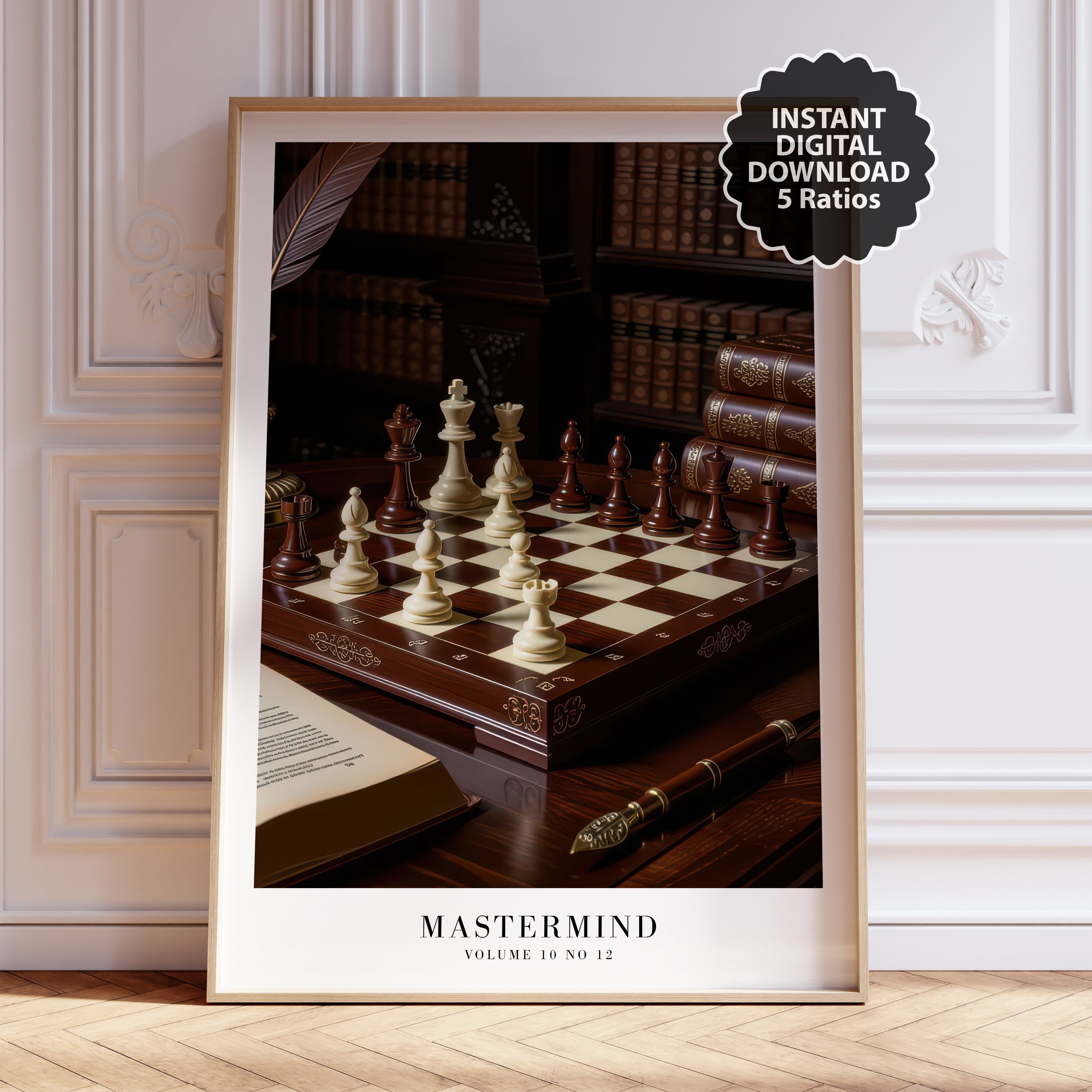 Swiftie Mastermind chess wall art in moody intellectual gallery wall