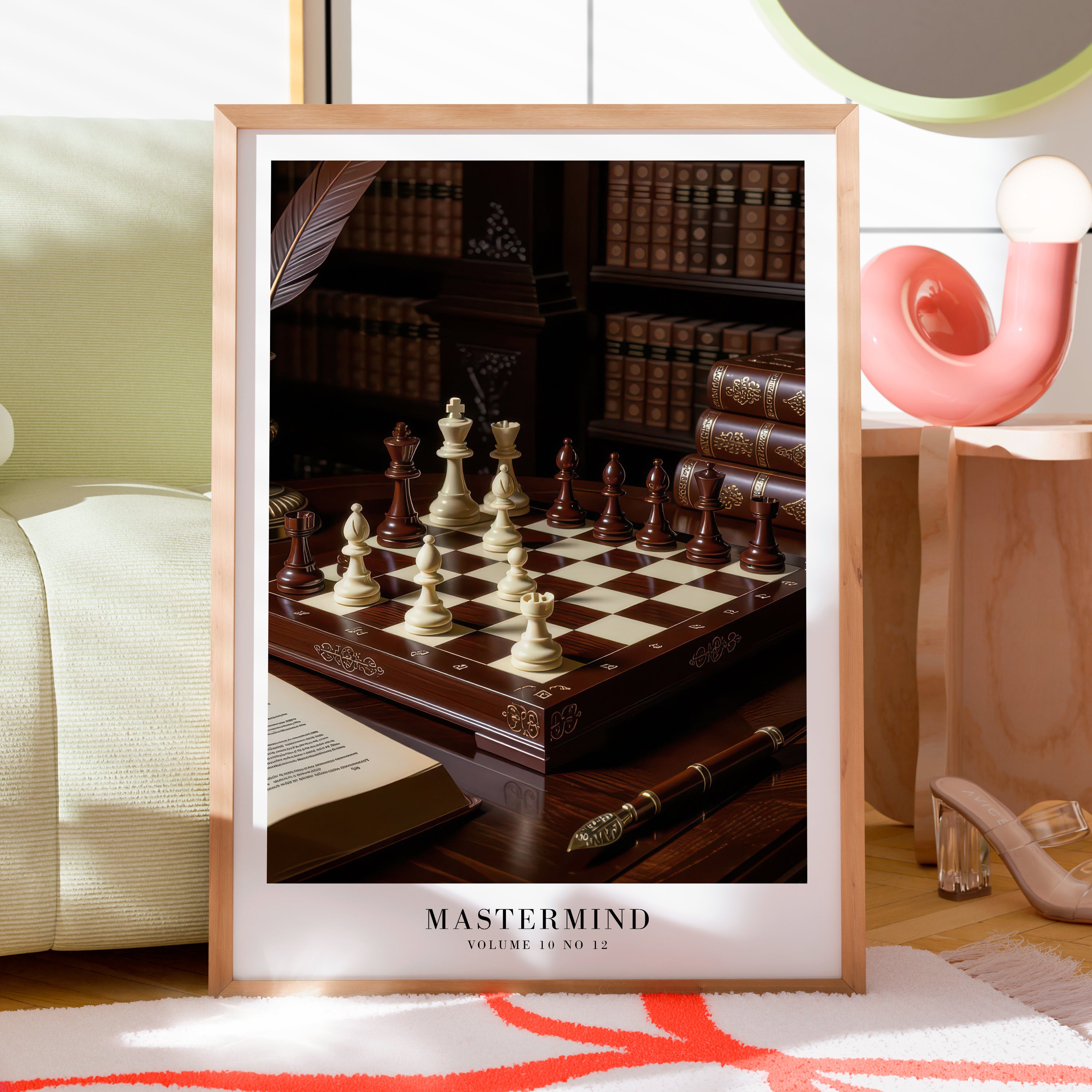 Mastermind dark academia Taylor Swift Midnights poster in cozy library bedroom