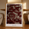 Maroon Lips Poster