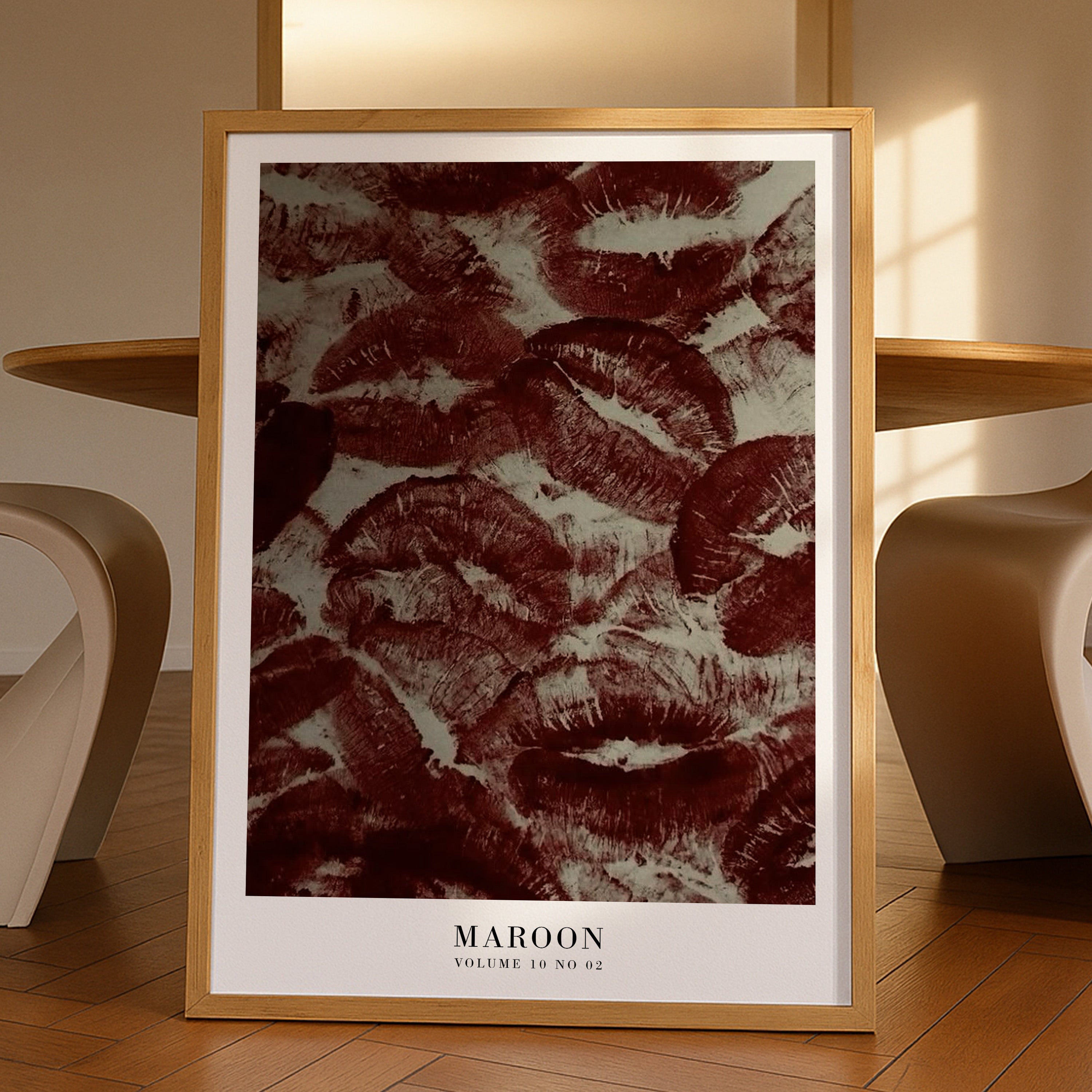 Taylor Swift Maroon lips wall art in romantic Swiftie gallery wall