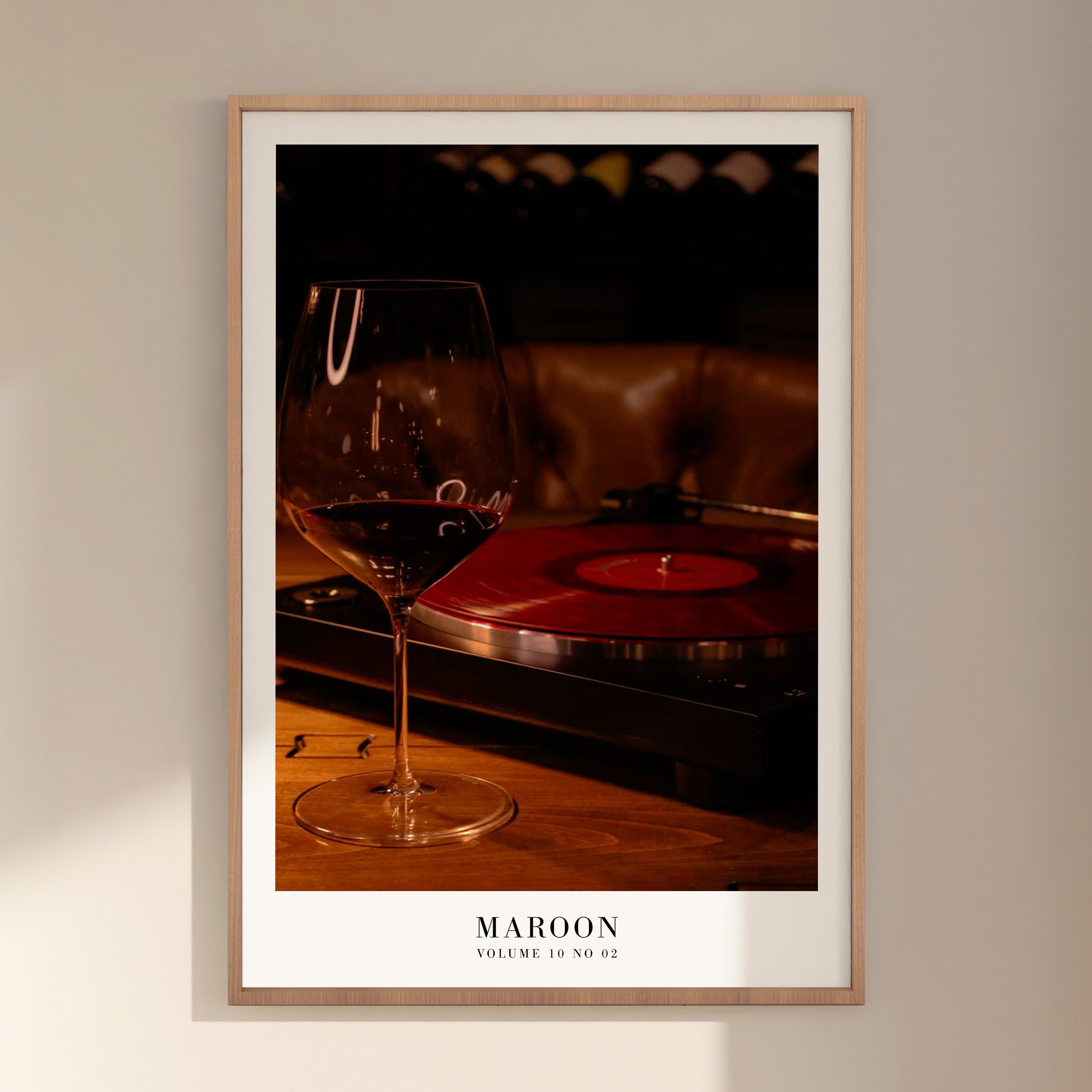 Maroon Midnights aesthetic print styled in vintage retro feminine room