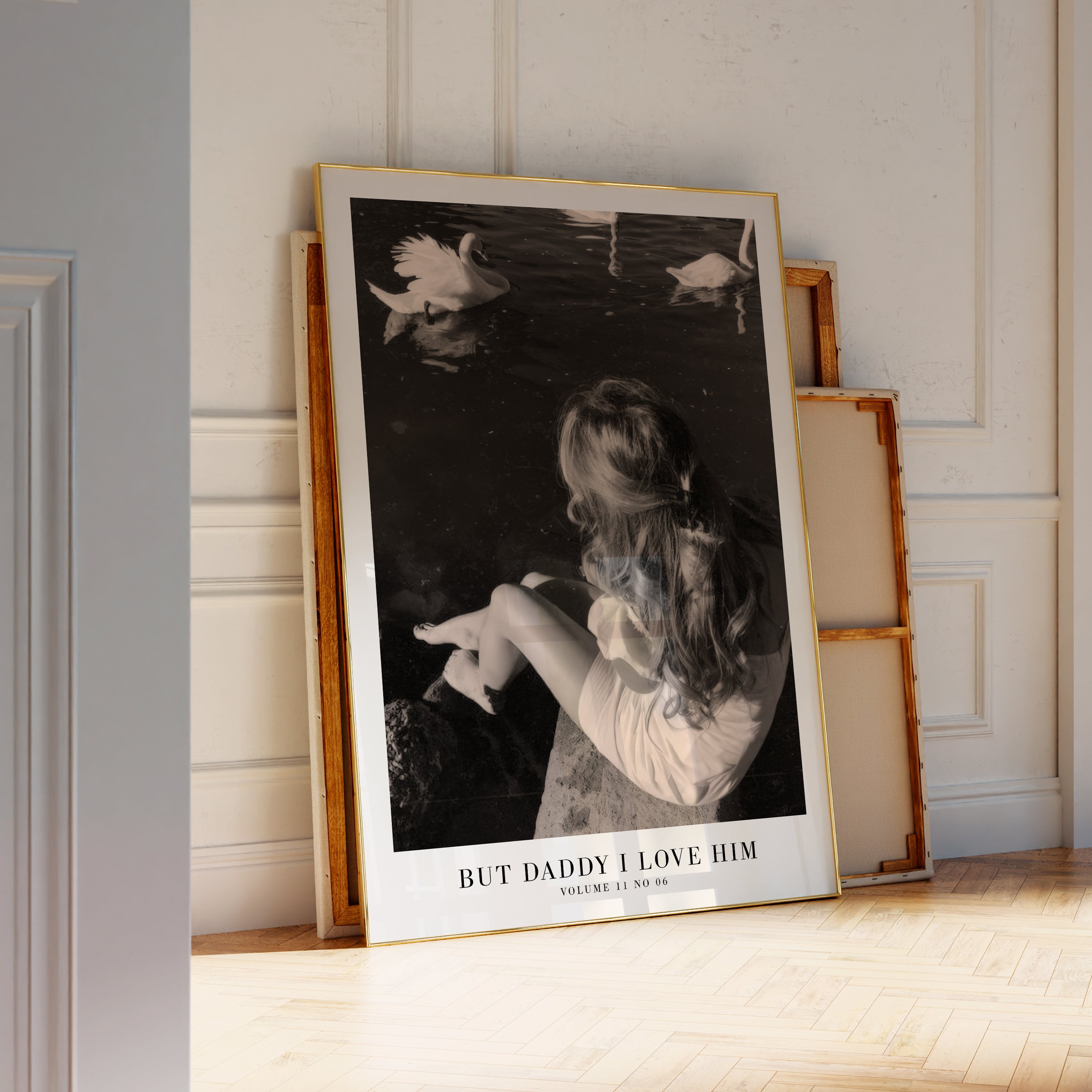 Swan TTPD Taylor Swift poster in soft feminine dorm room decor