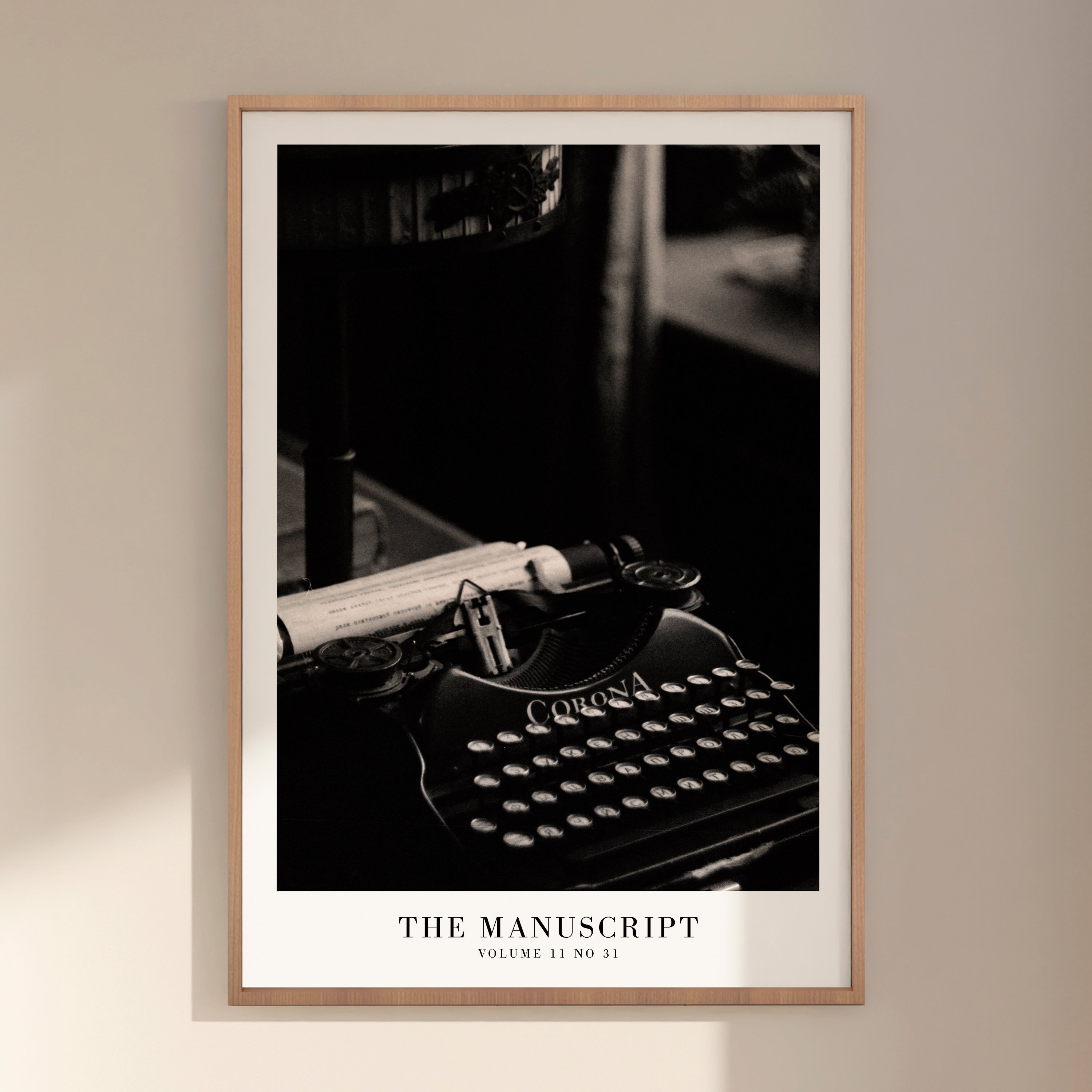 The Manuscript Taylor Swift poster in vintage typewriter apartment