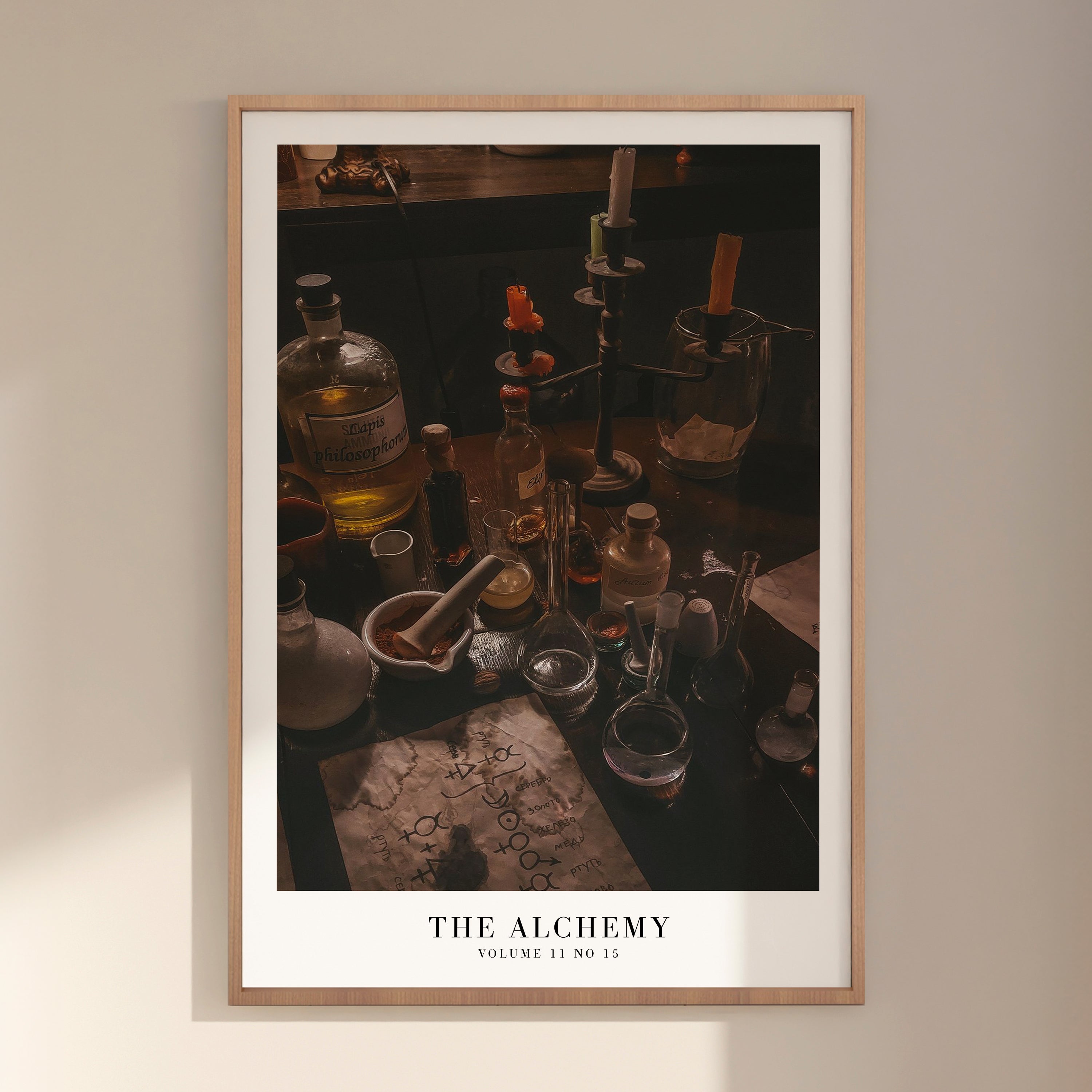 The Alchemy Lab Taylor Swift poster in moody apothecary apartment