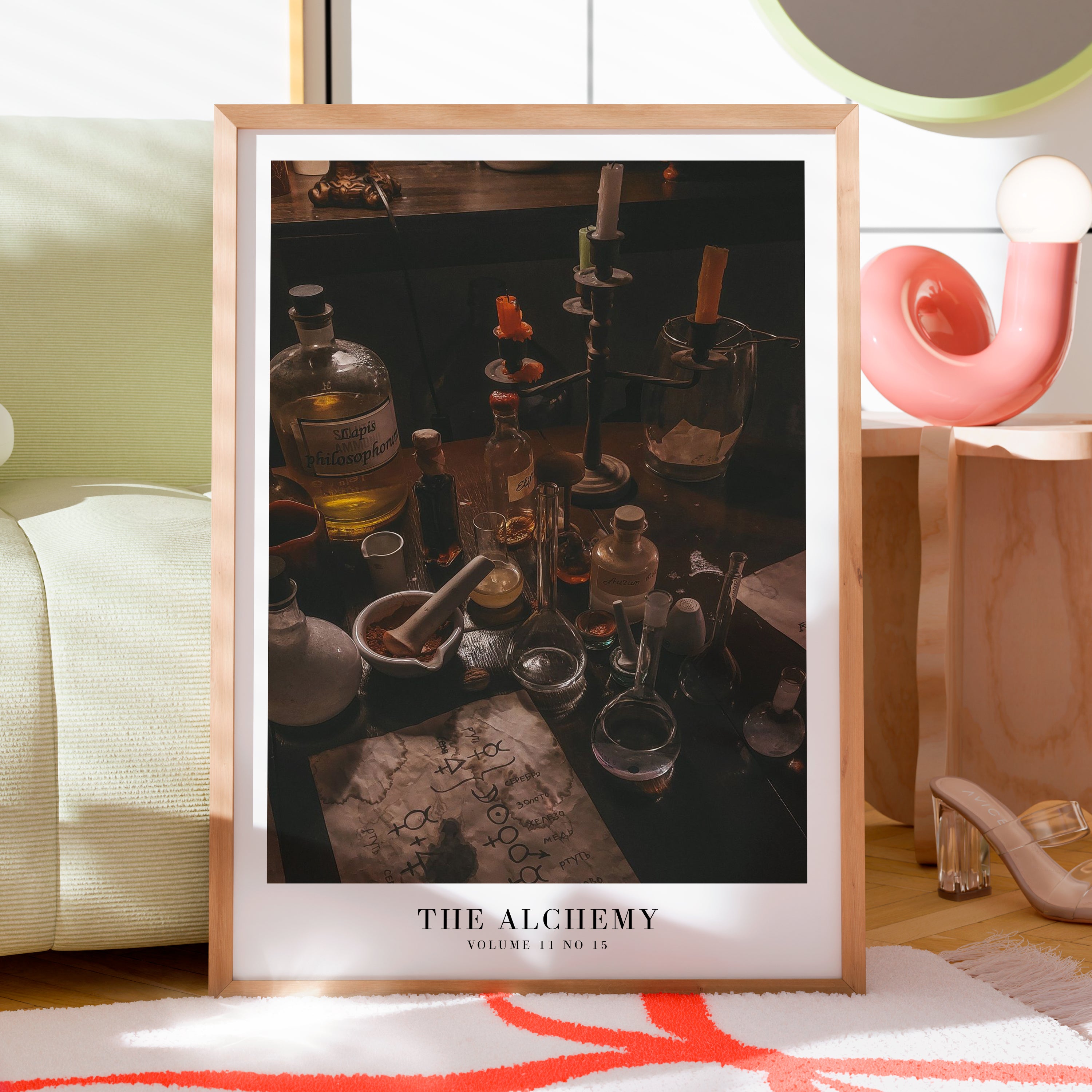 The Alchemy Lab TTPD poster in dark academia candlelit bedroom