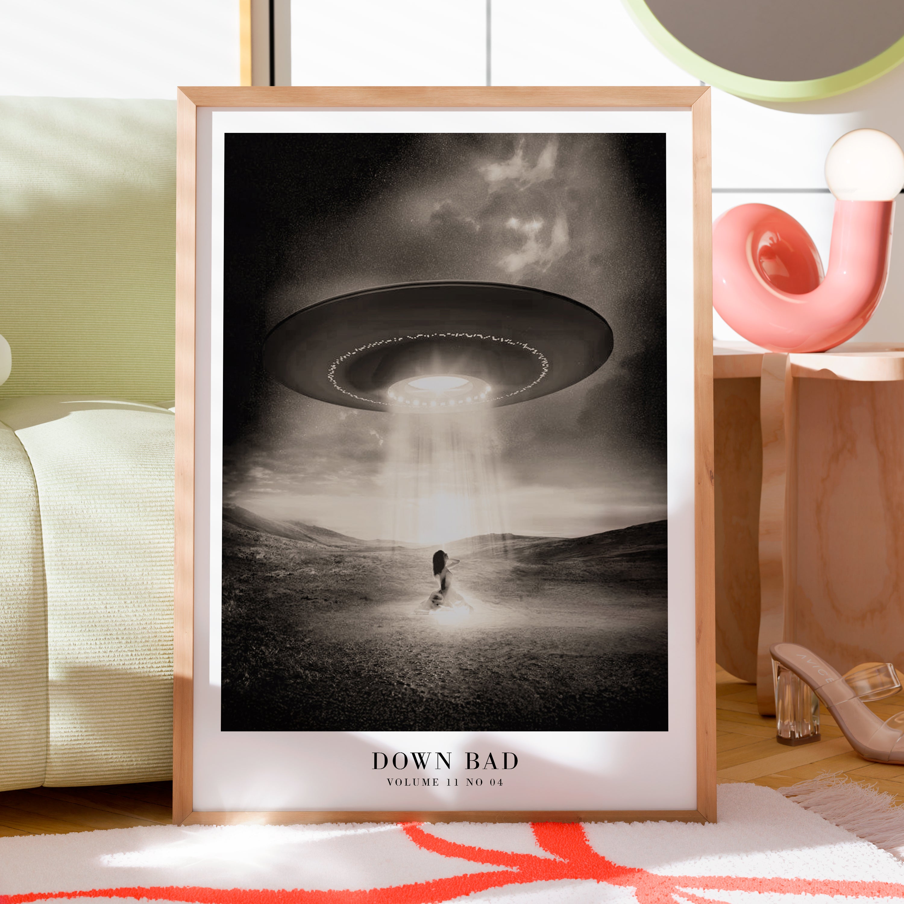 Down Bad Taylor Swift print in moody monochrome gallery wall