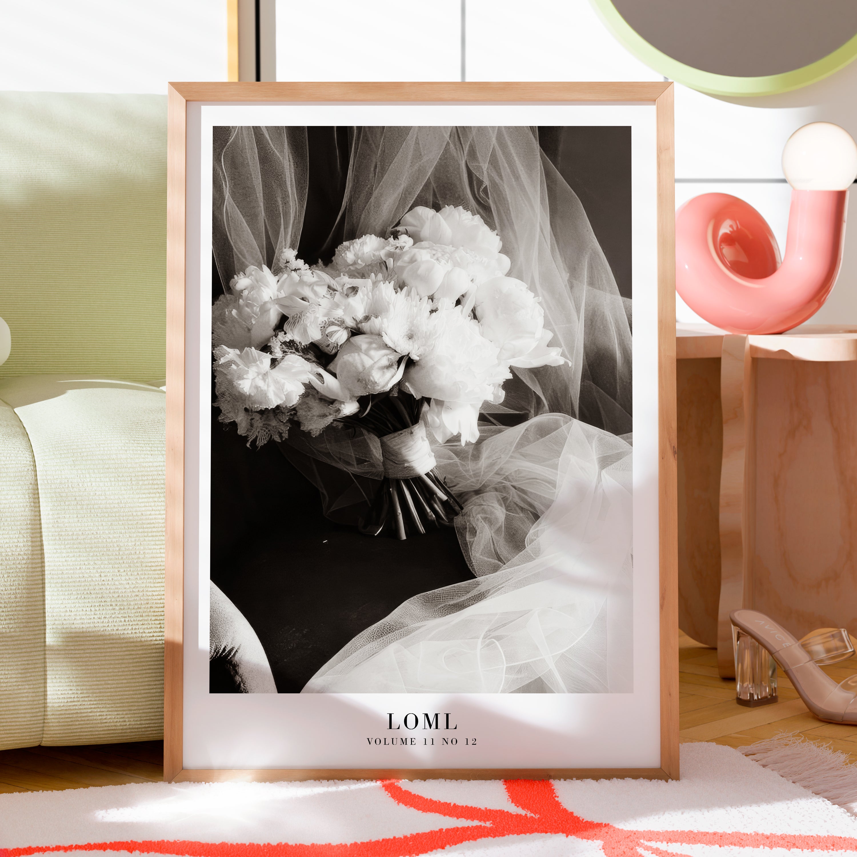 loml Bouquet TTPD poster in romantic neutral feminine bedroom