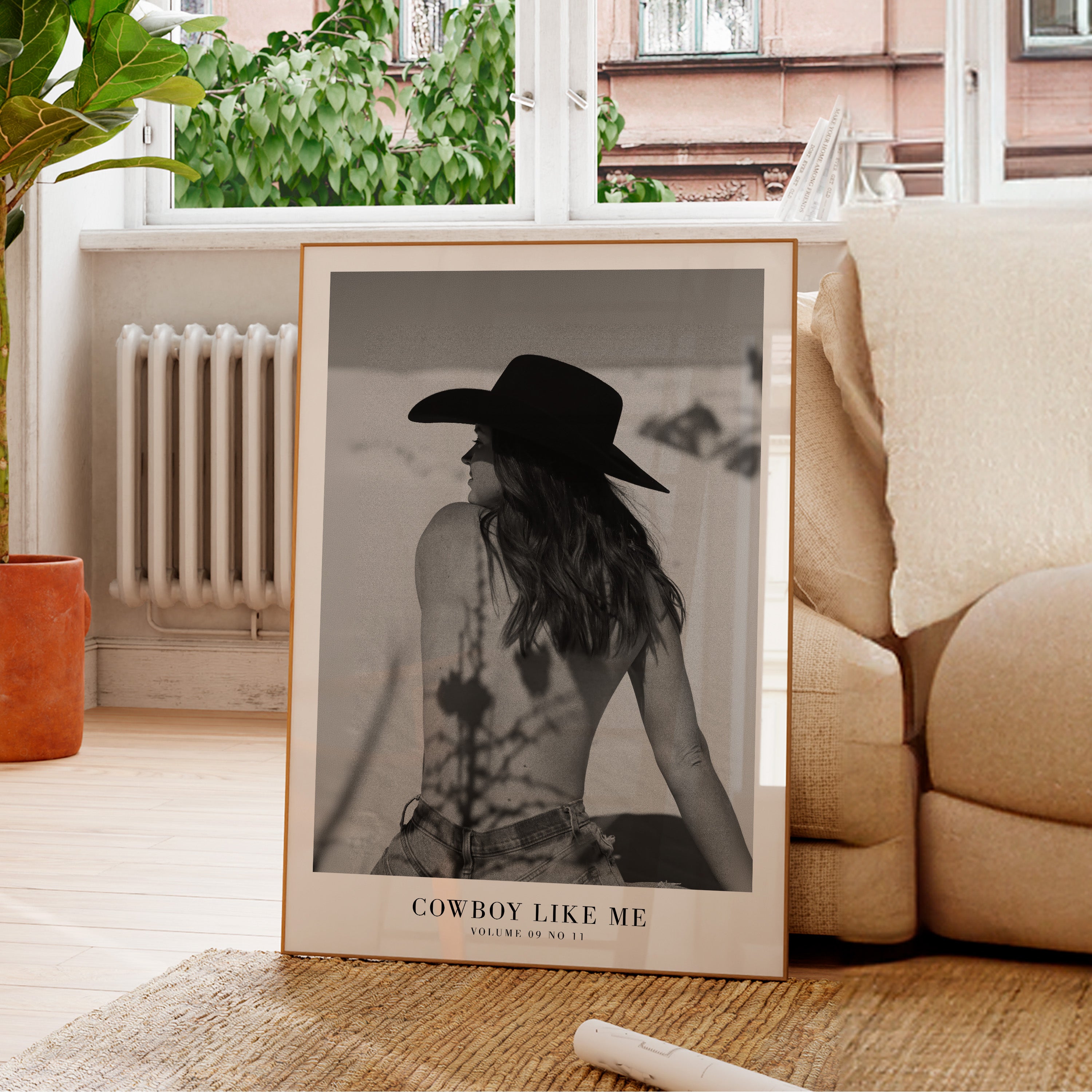Cowboy Like Me Song print in neutral western gallery wall