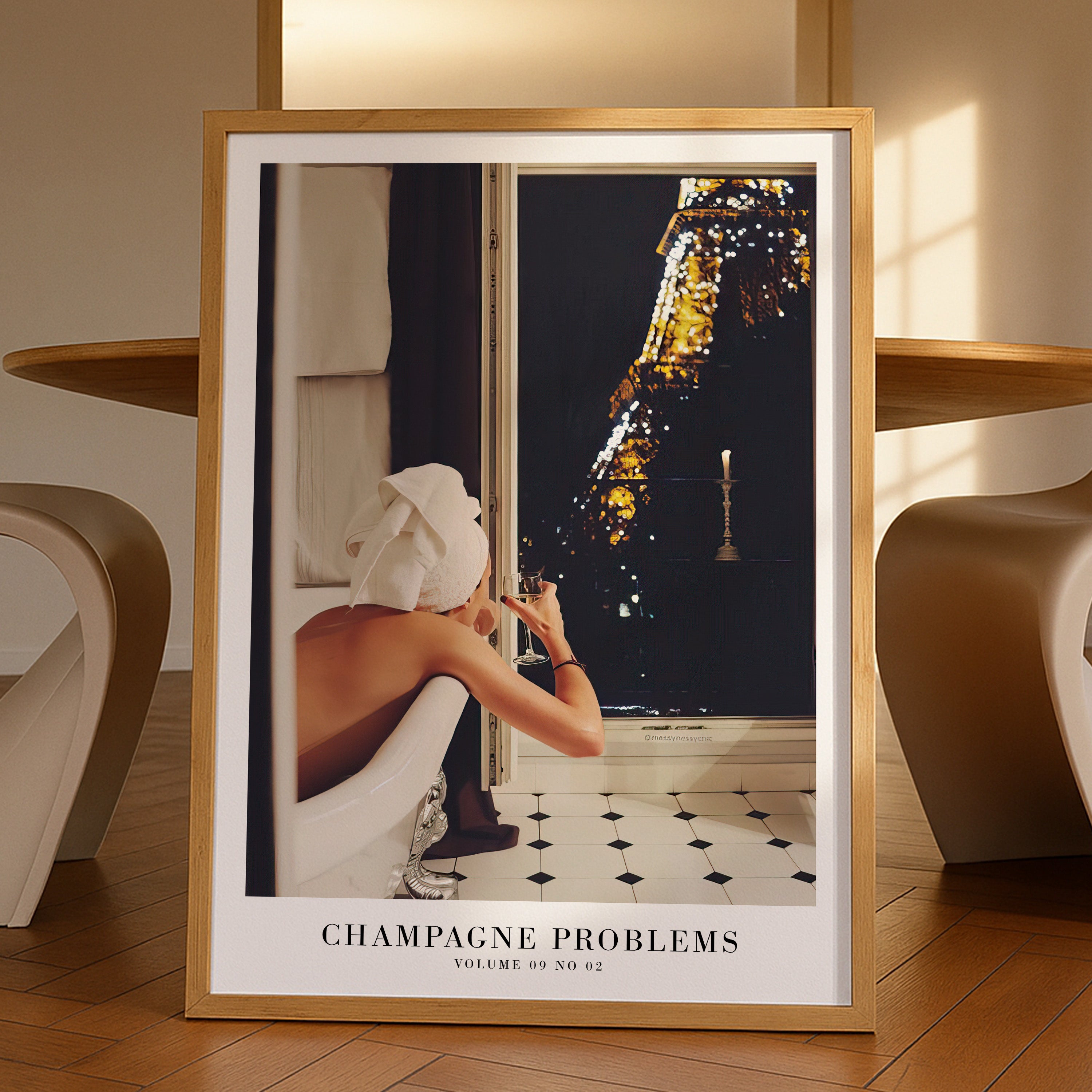 Champagne Problems Paris Evermore Taylor Swift–inspired poster featuring parisian imagery