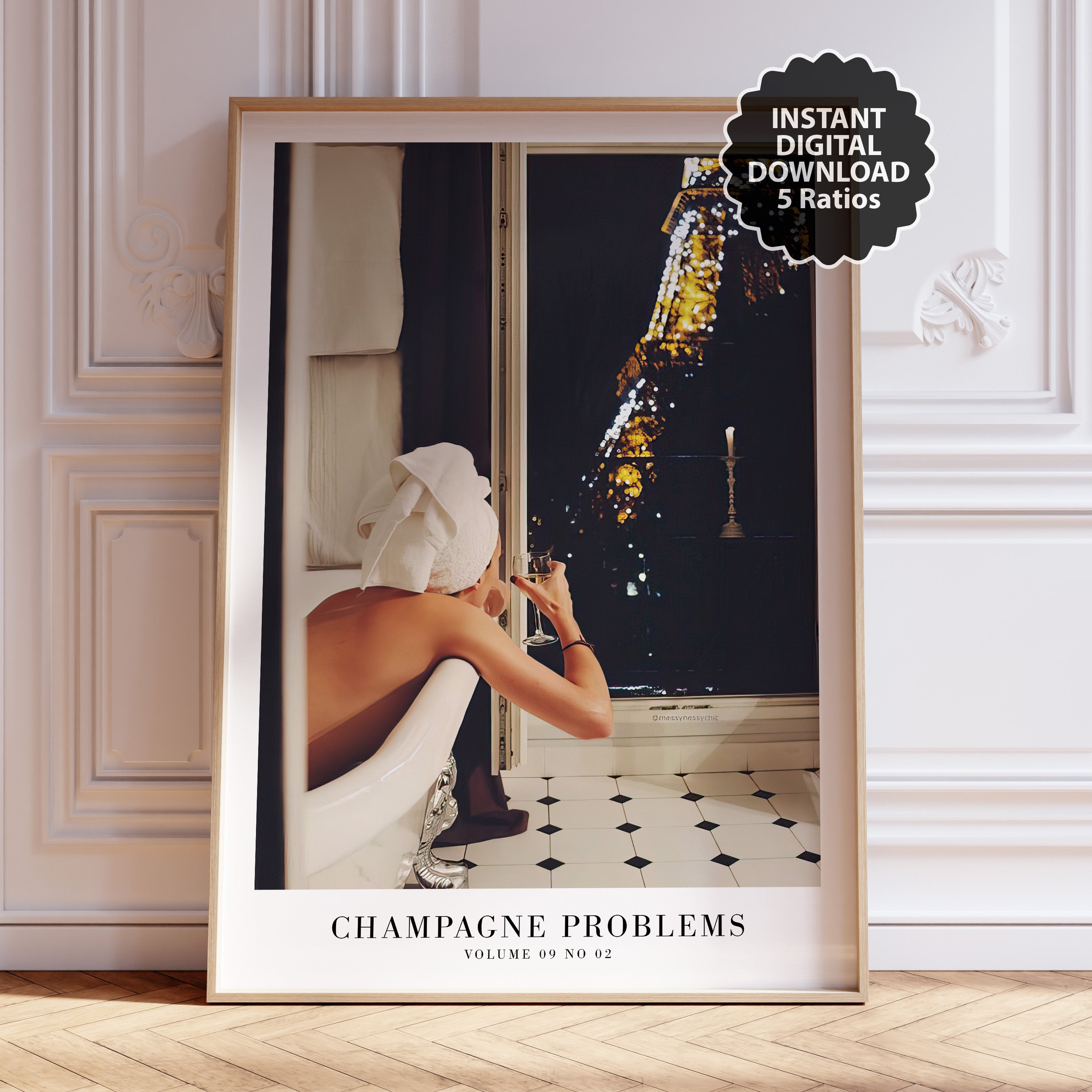 Champagne Problems Poster | Paris Bar Cart Aesthetic | Subtle Aesthetic Home Decor | Taylor Print | Taylor Era Album Poster - Haus Of Moods