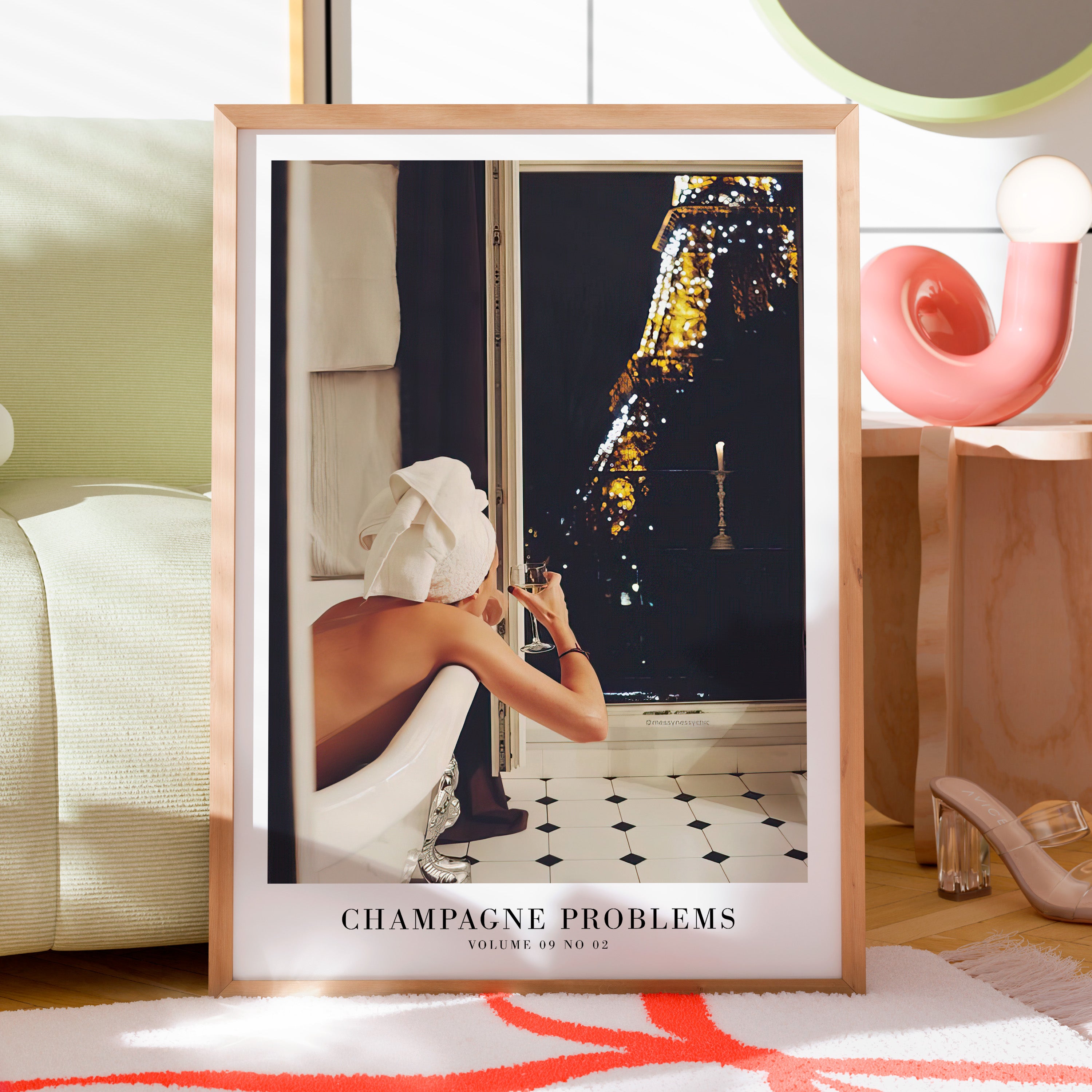 Champagne Problems Poster | Paris Bar Cart Aesthetic | Subtle Aesthetic Home Decor | Taylor Print | Taylor Era Album Poster - Haus Of Moods