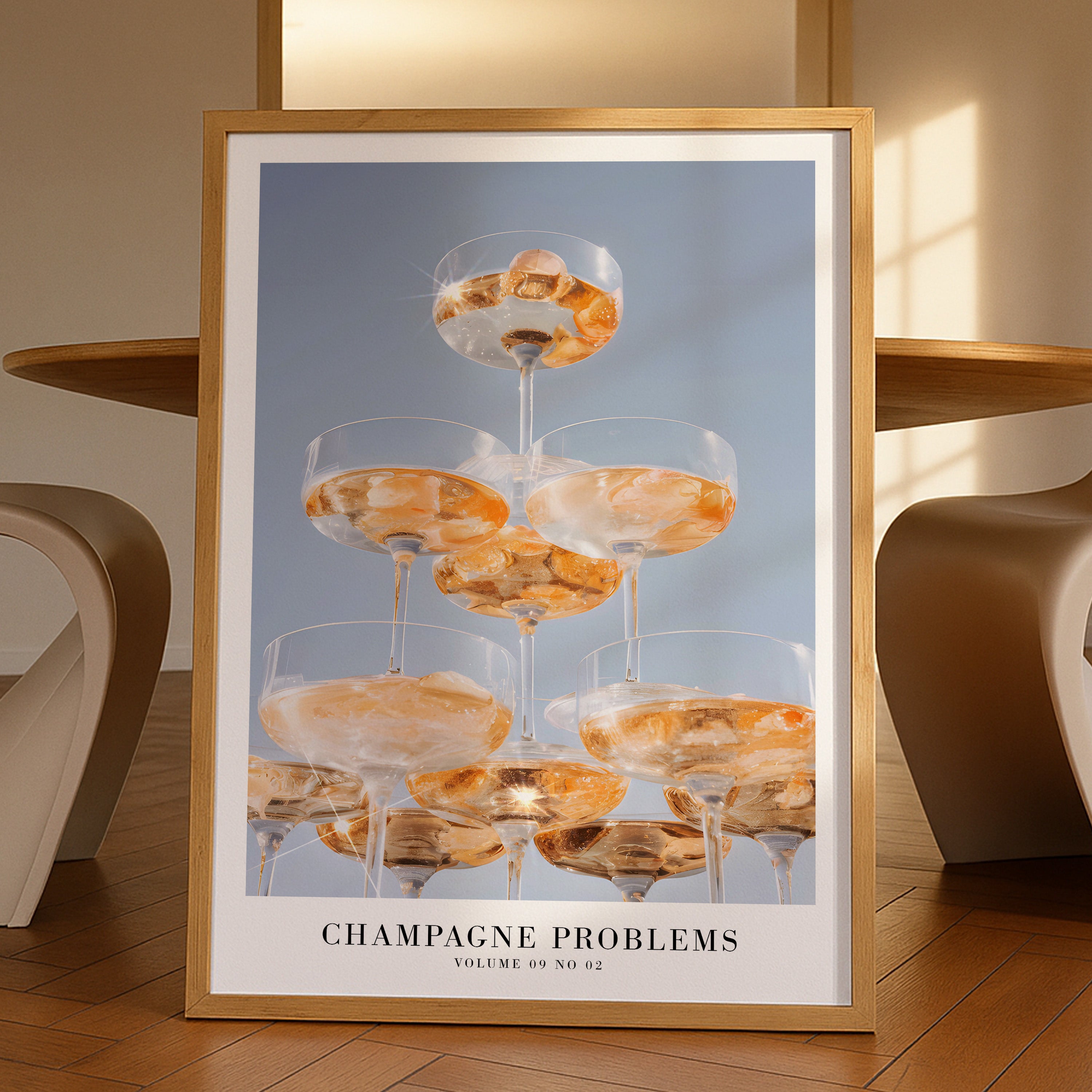 Champagne Problems Poster | Bar Cart Aesthetic | Subtle Aesthetic Home Decor | Taylor Print | Taylor Era Album Poster - Haus Of Moods