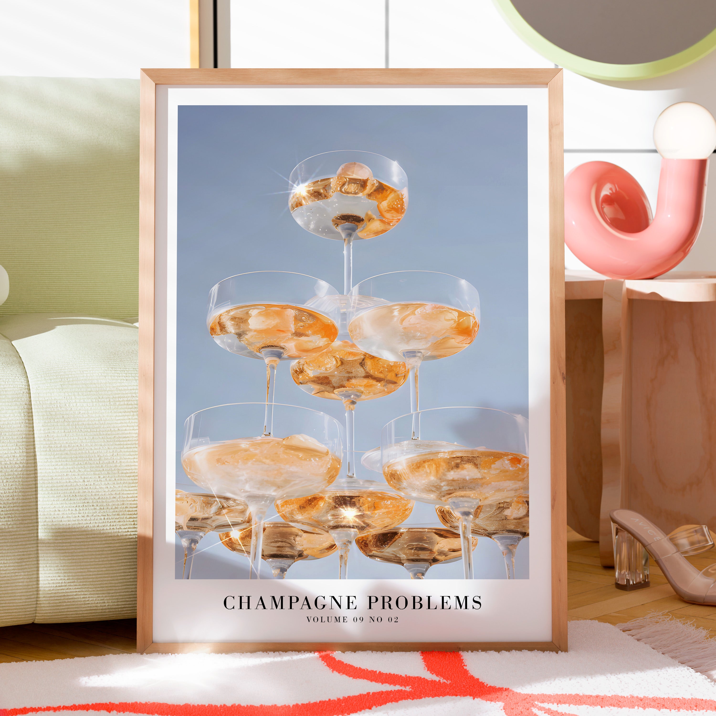 Champagne Problems Poster | Bar Cart Aesthetic | Subtle Aesthetic Home Decor | Taylor Print | Taylor Era Album Poster - Haus Of Moods