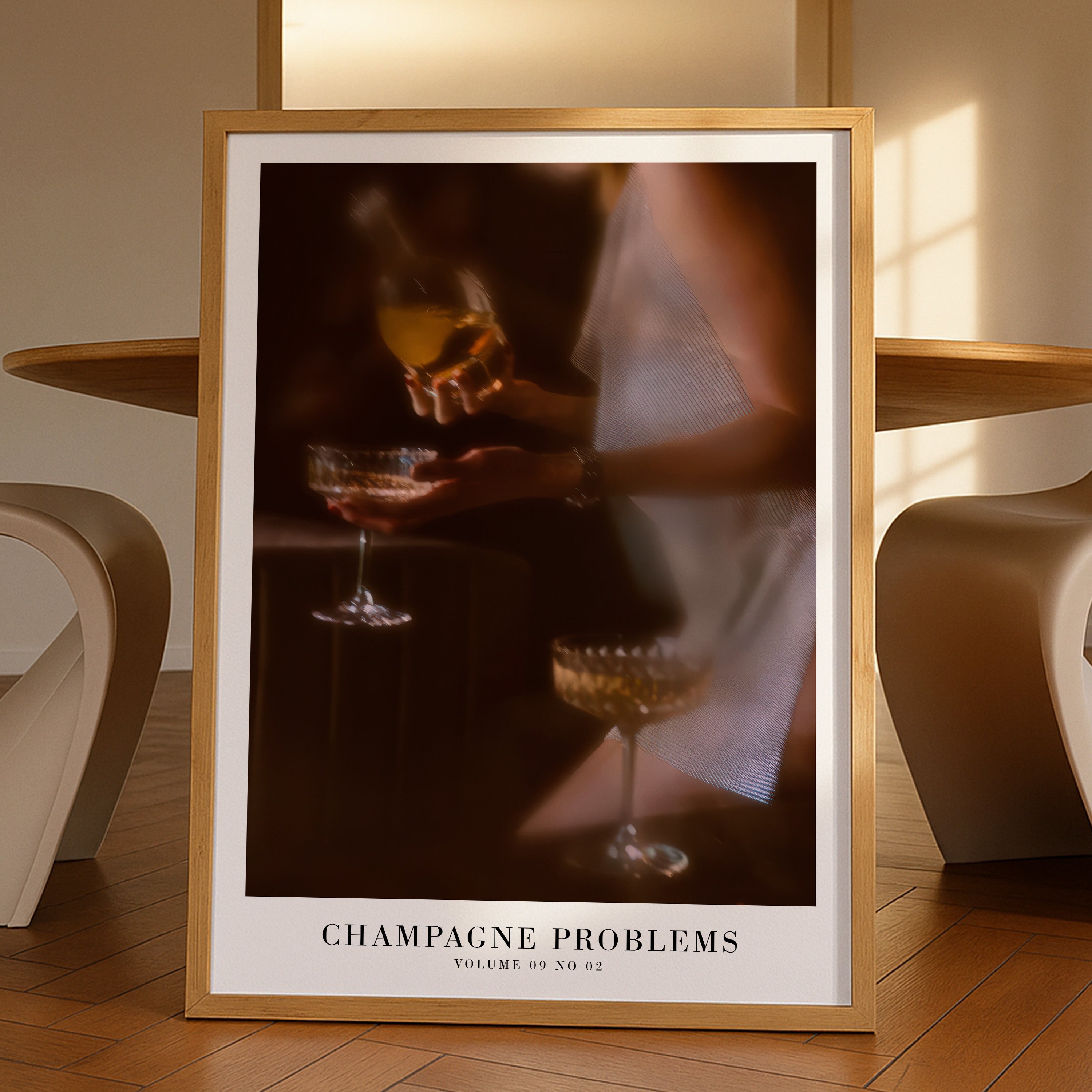 Champagne Problems Golden Hour Poster - Haus Of Moods