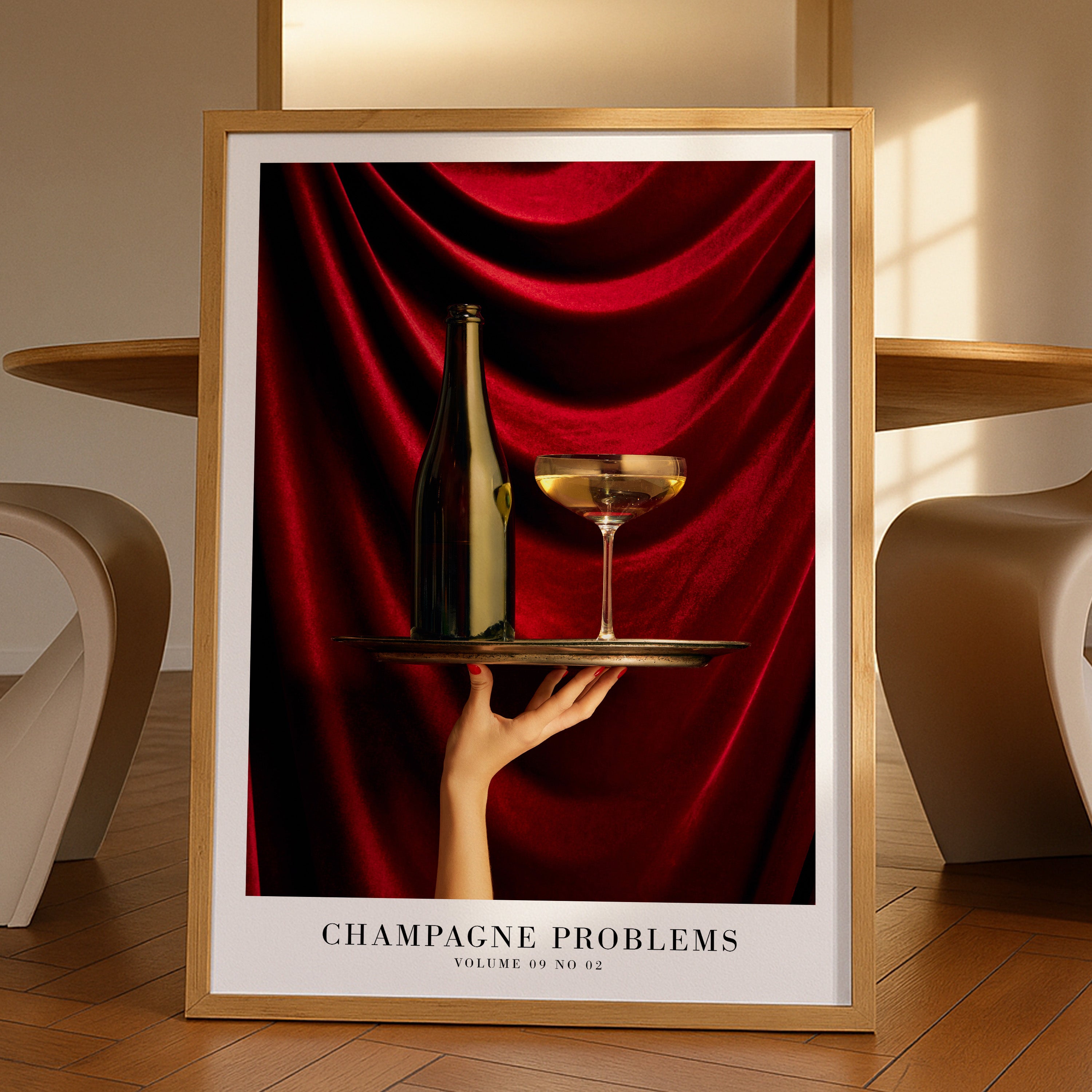 Champagne Problems Luxe Bar Cart Evermore Taylor Swift–inspired poster wall art print