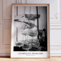 Champagne Problems Tower B&W Poster