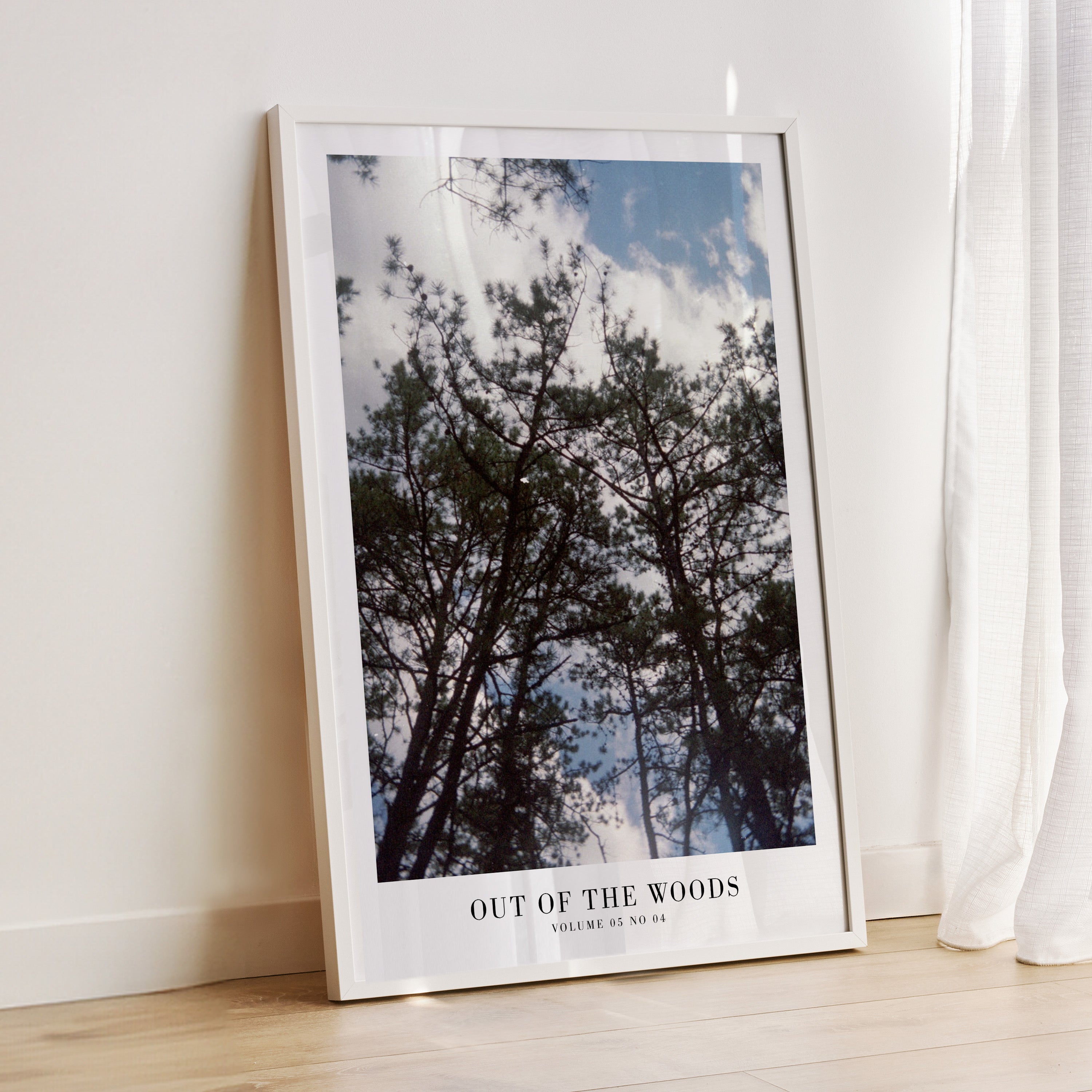 1989 Out of the Woods nature wall art in earthy cozy dorm room