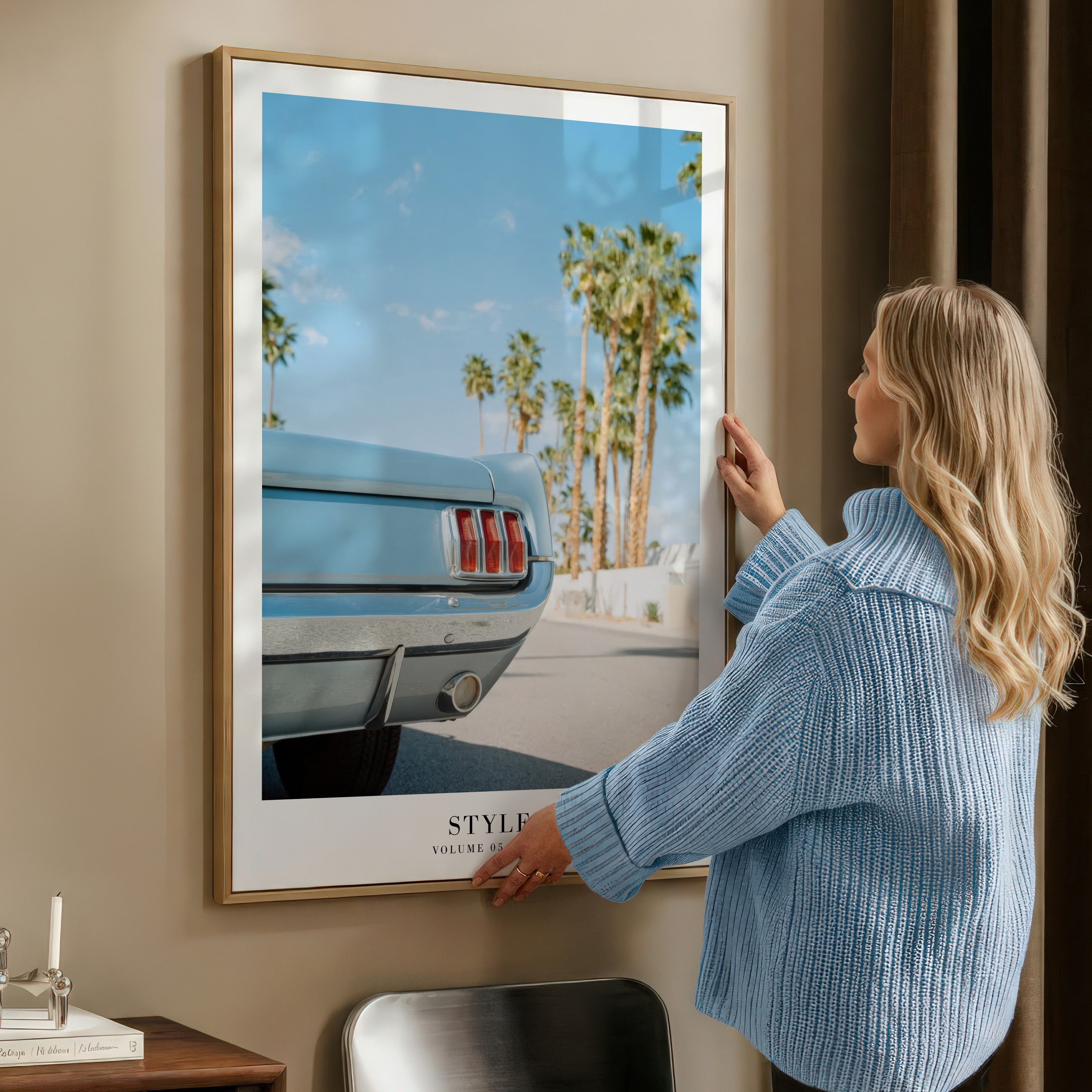 1989 Style California poster in retro feminine apartment decor