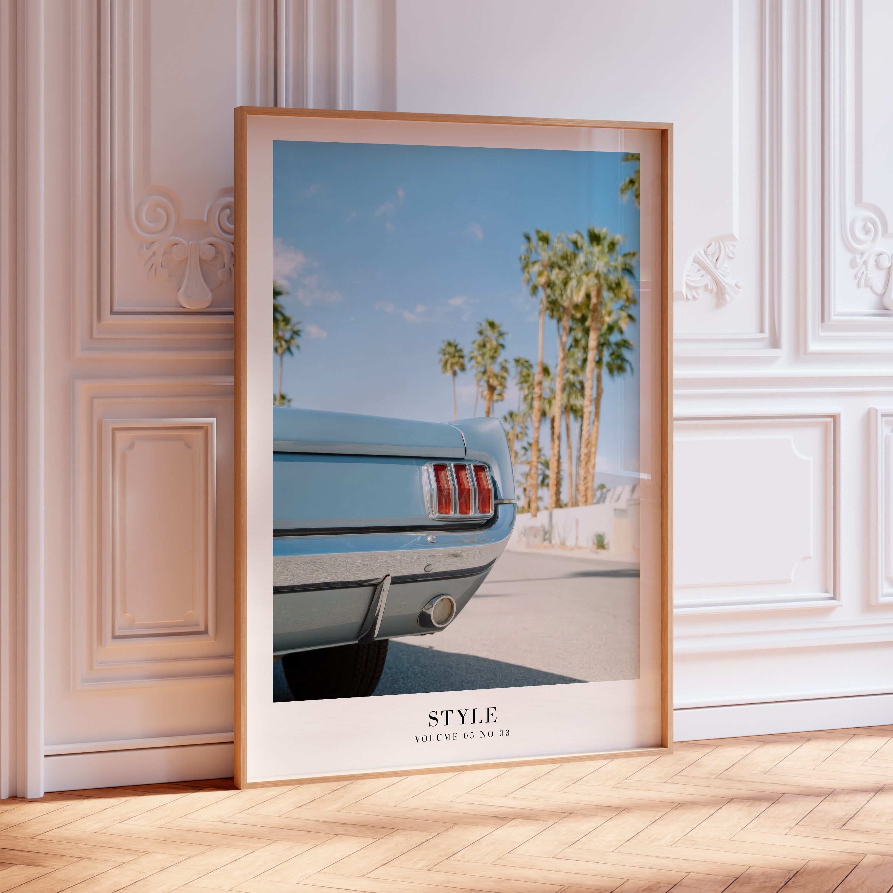 1989 Style car wall art in cool feminine retro interior styling
