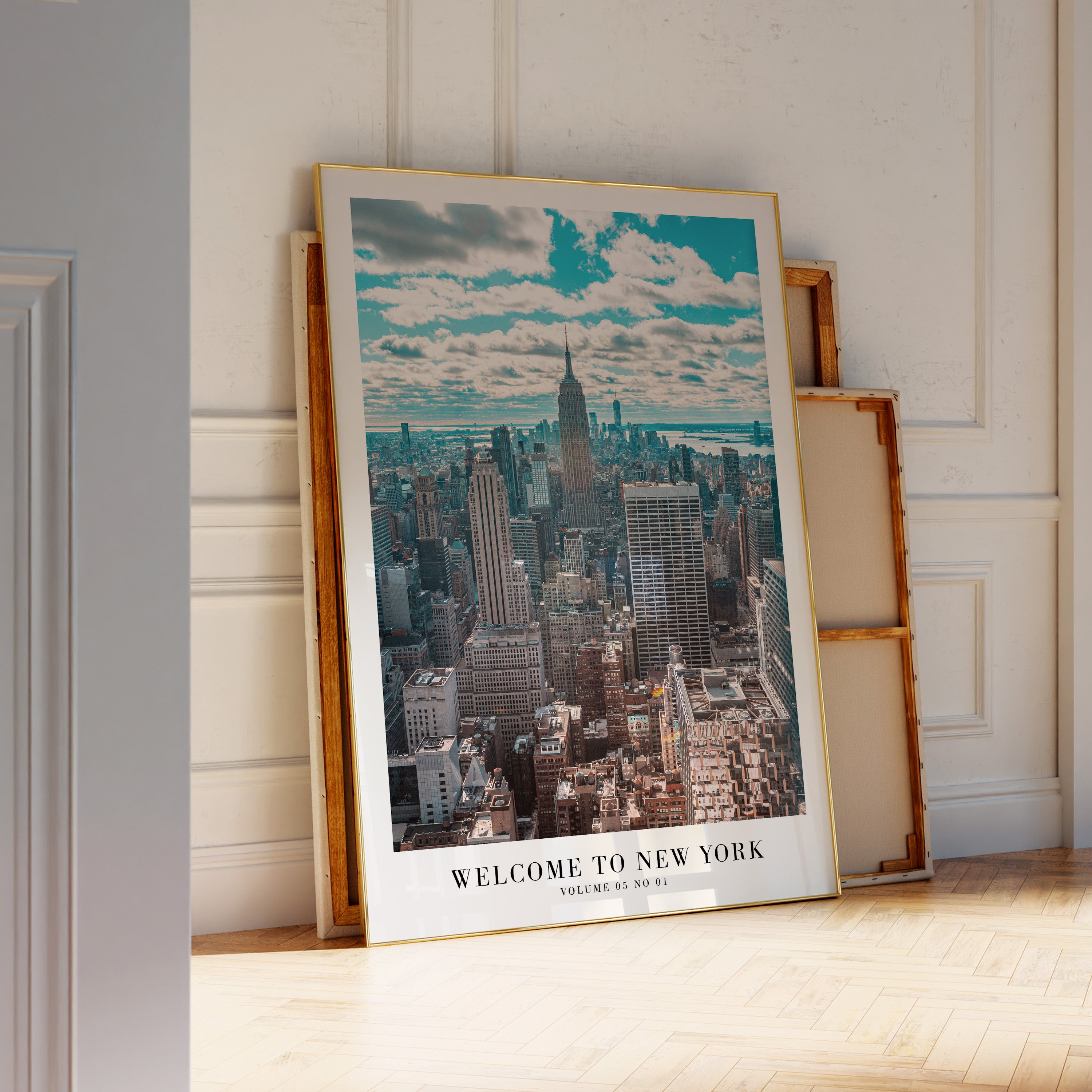 Welcome to New York Taylor Swift NYC print in cozy modern bedroom