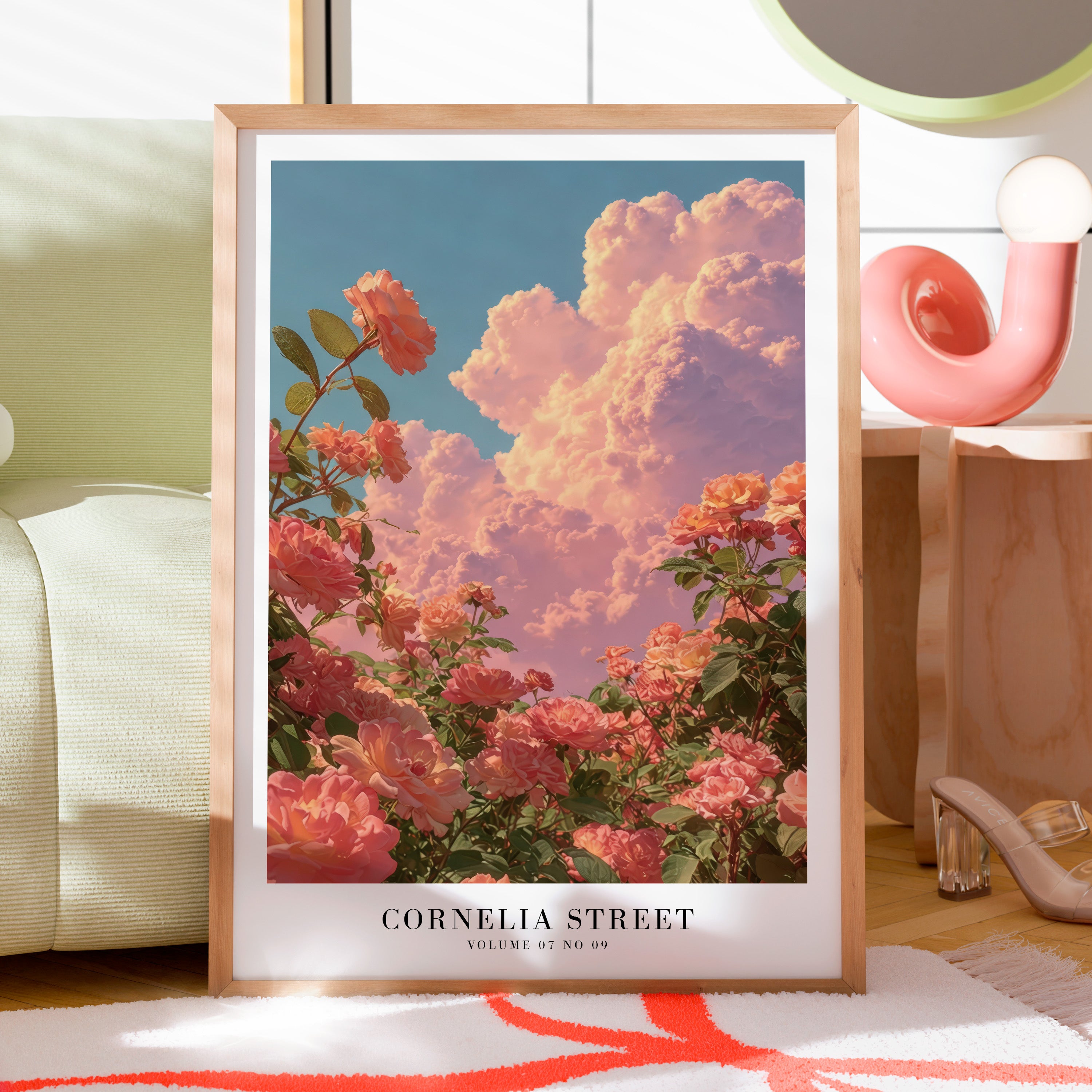 Lover Cornelia Street floral wall art in romantic soft girl bedroom
