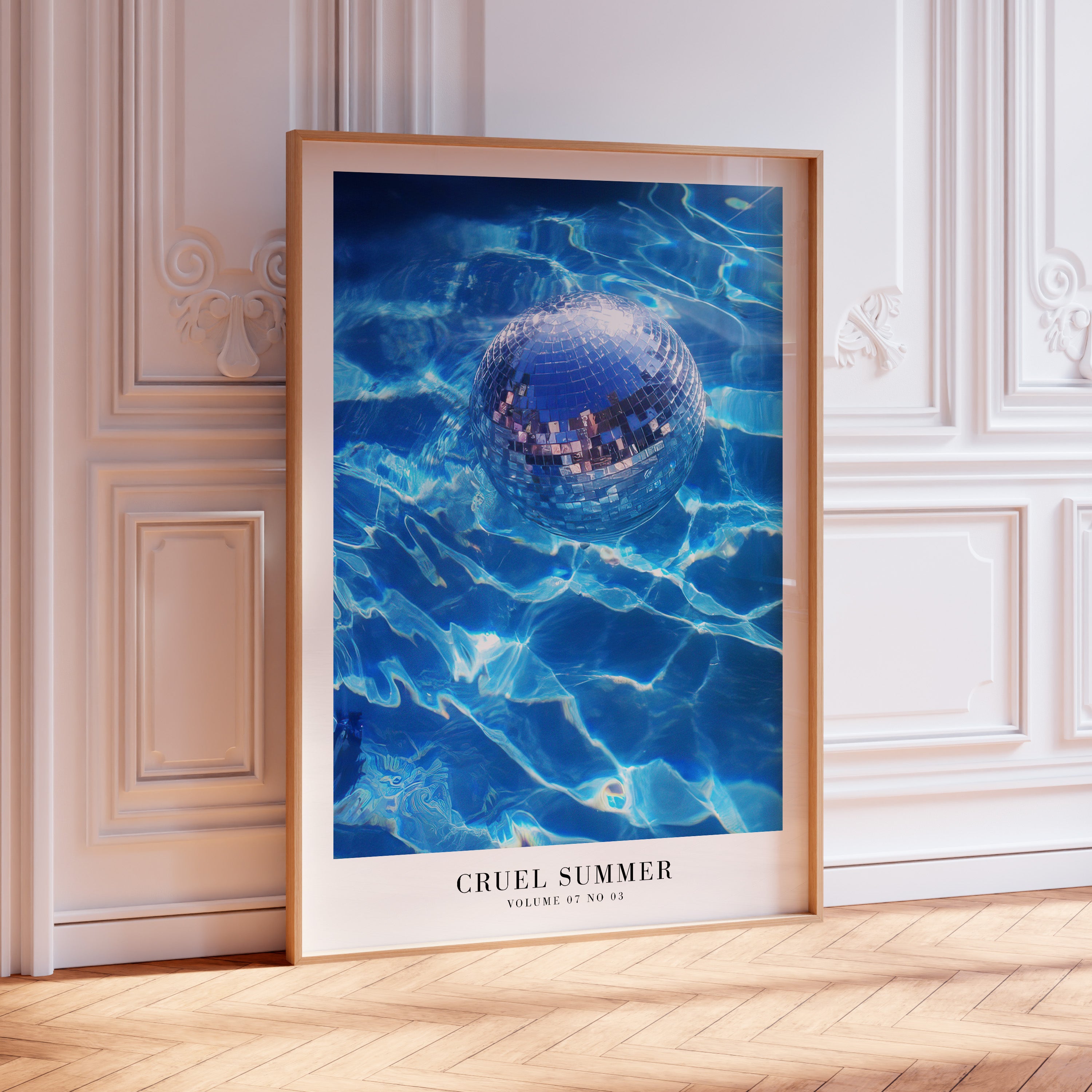 Cruel Summer disco poster styled as colorful Swiftie bedroom gift decor