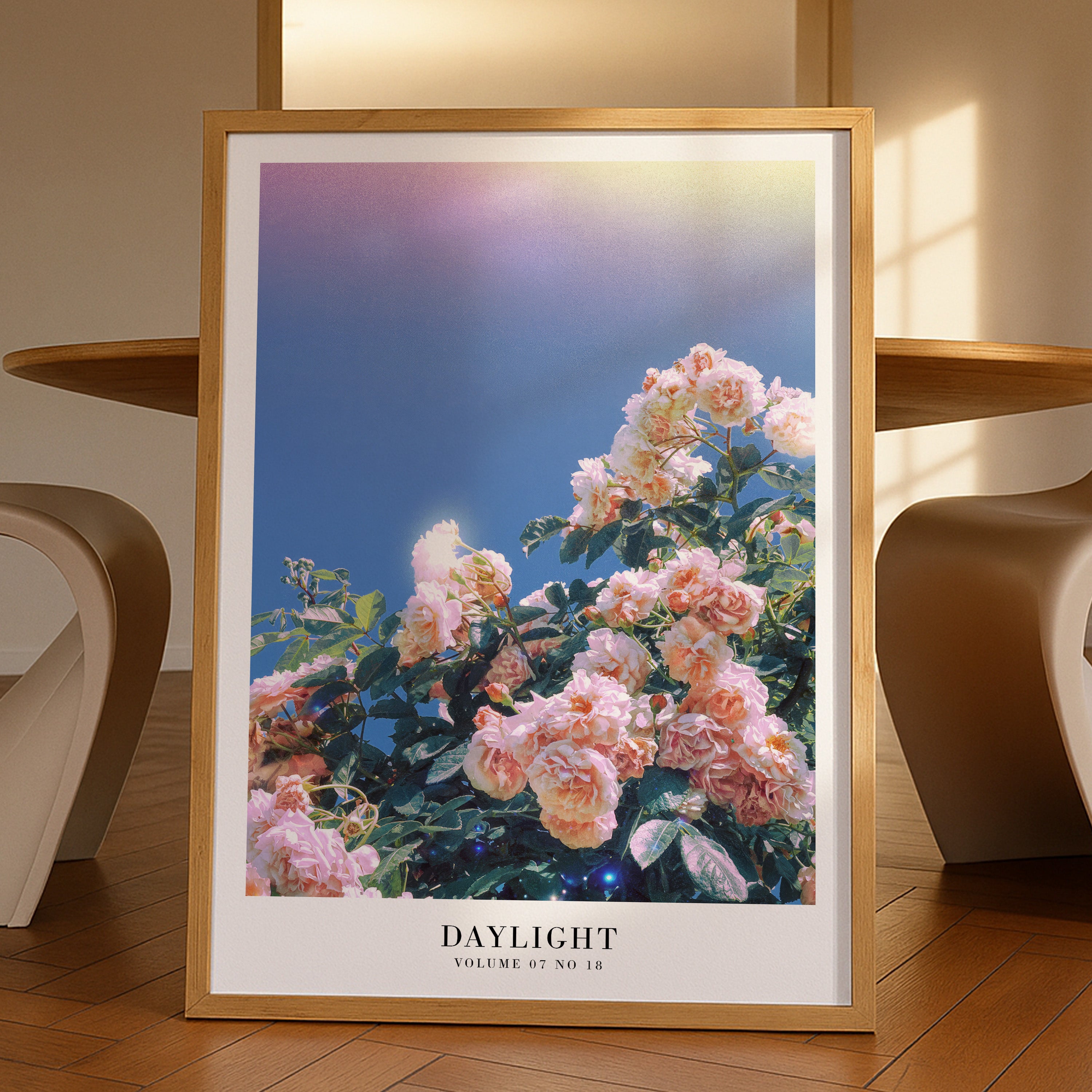 Lover Daylight floral wall art in romantic soft girl bedroom
