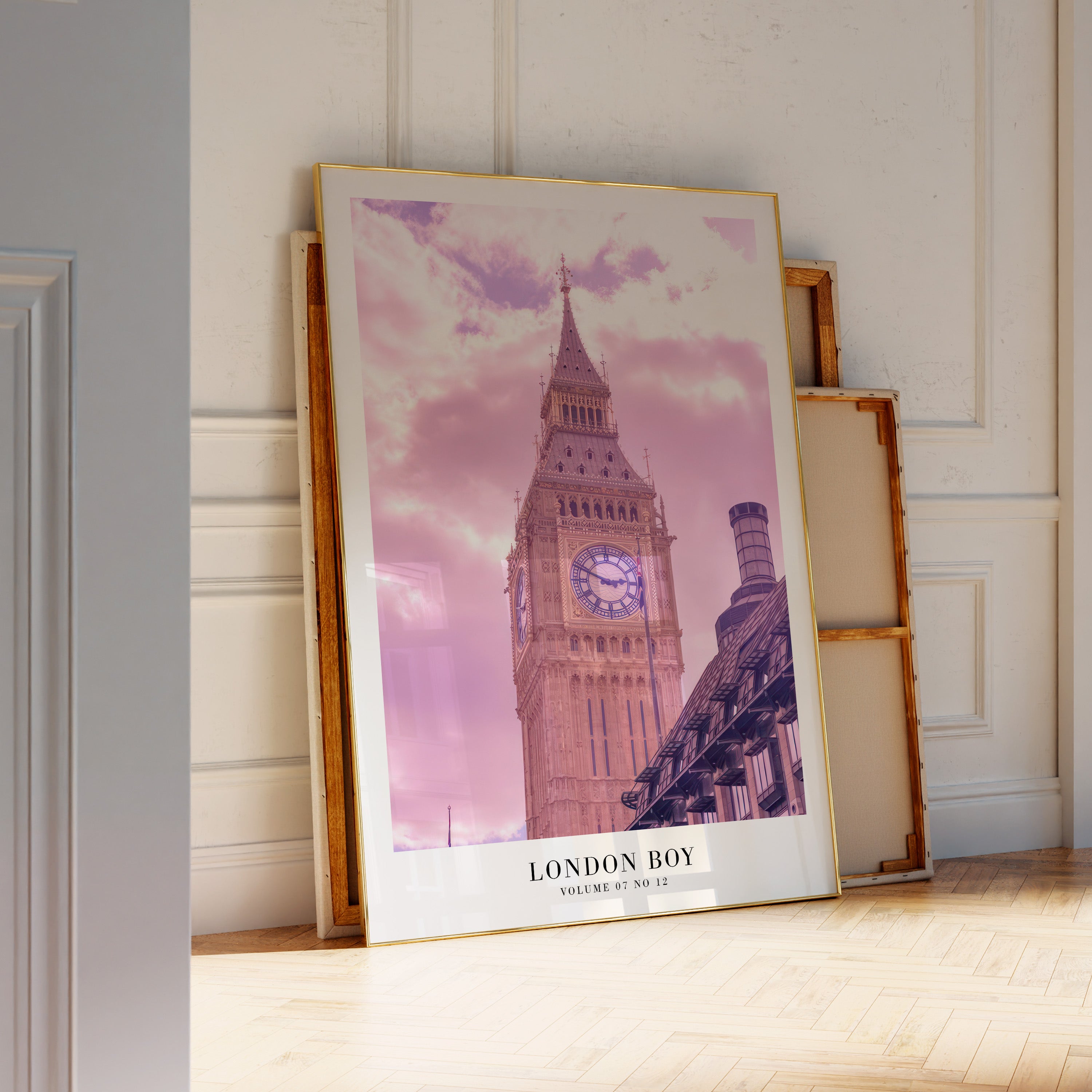 London Boy Lover wall art layered into dreamy pastel travel gallery