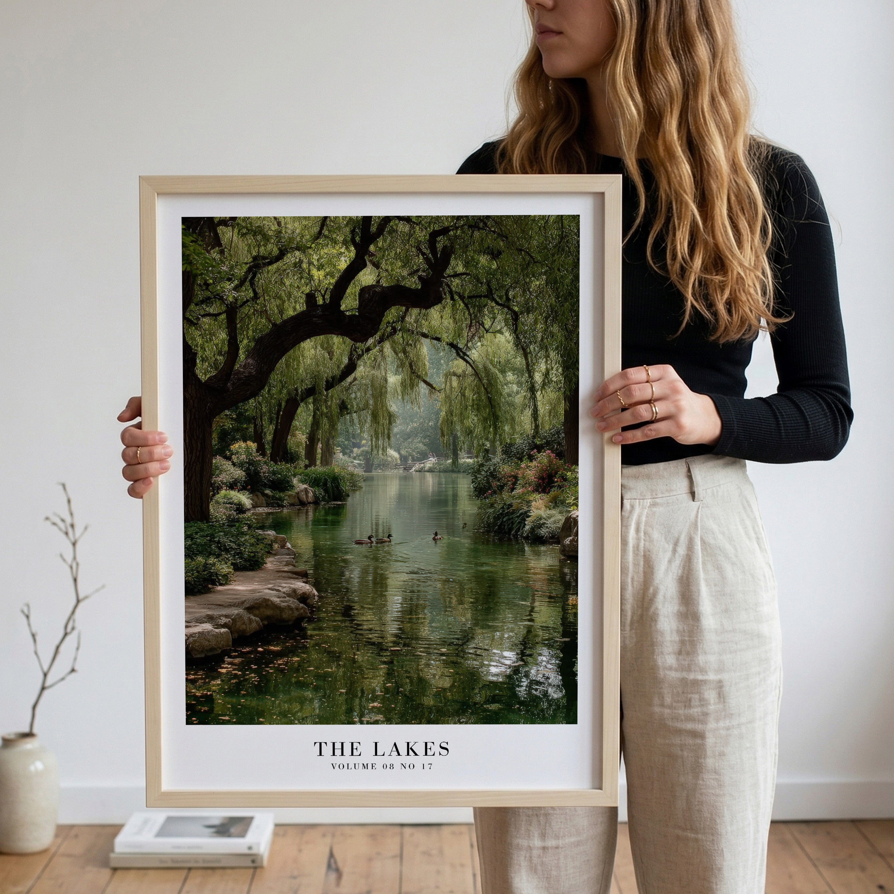 The Lakes Song Poster — Taylor Swift Folklore inspired forest landscape wall art with willow trees and green waters