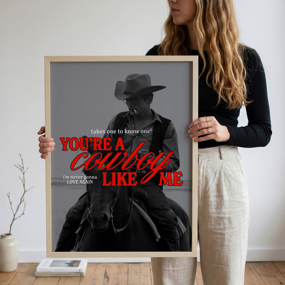Cowboy Like Me Cowgirl in Grass Poster