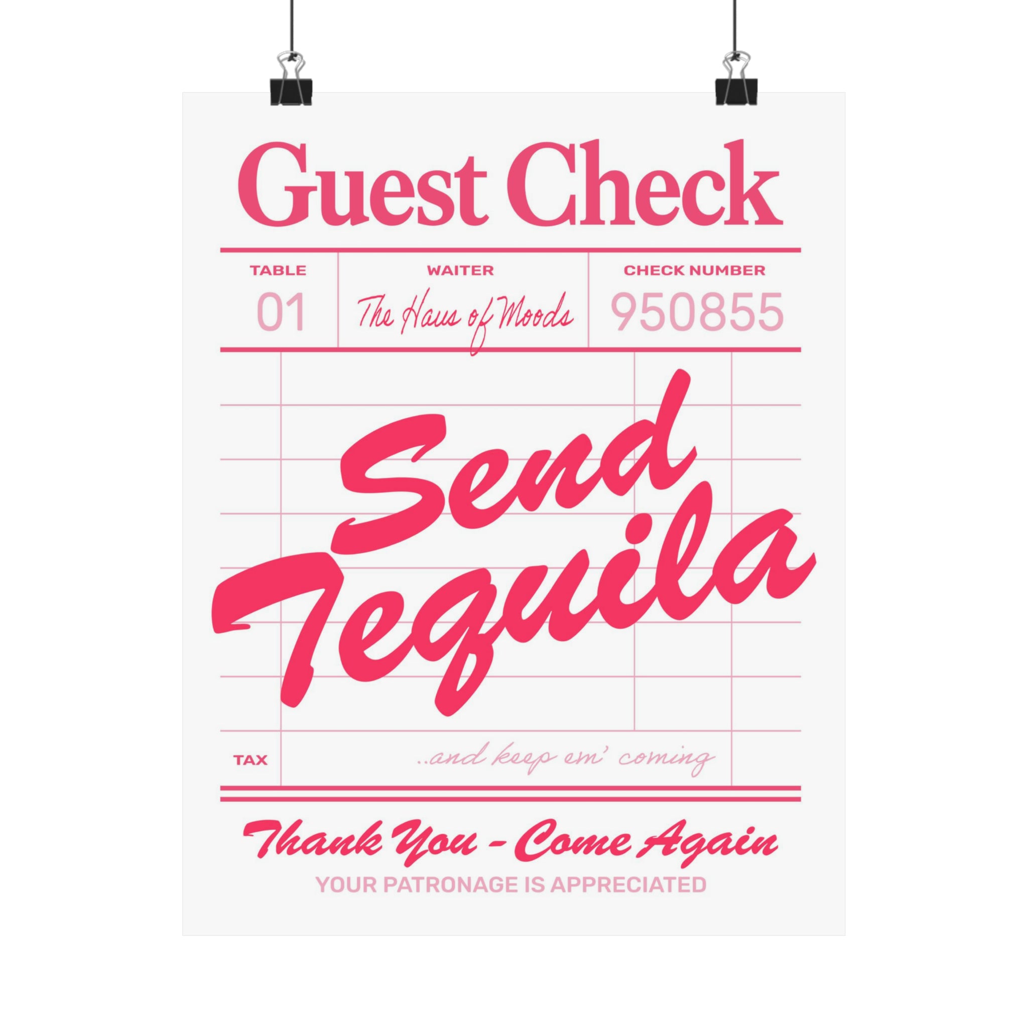 Pink Send Tequila Poster