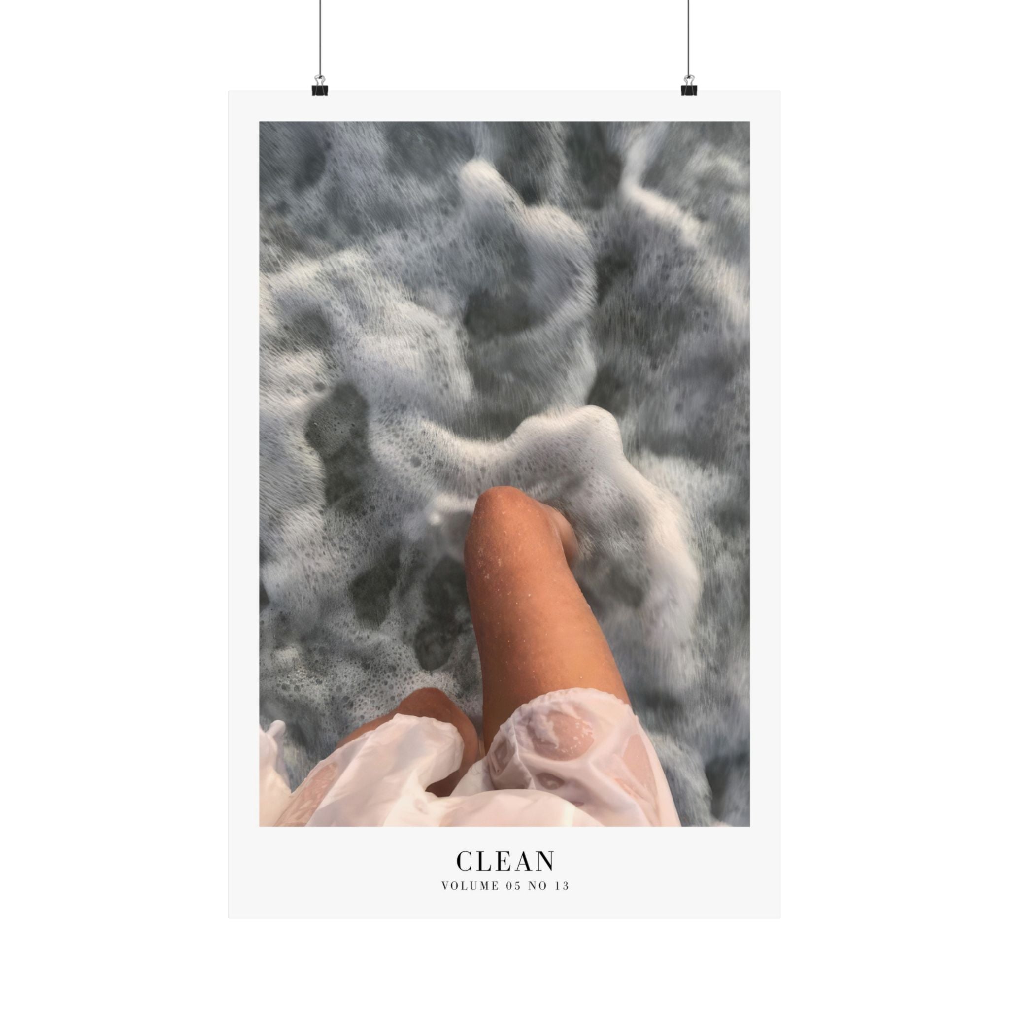 Clean Taylor Swift print styled in dreamy coastal apartment decor