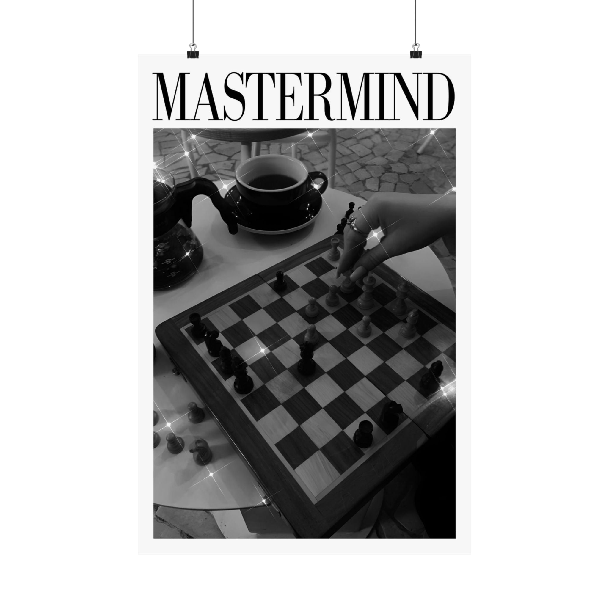 Mastermind Midnights Taylor Swift–inspired poster featuring chess board