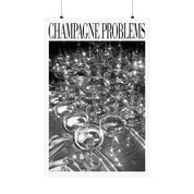 Champagne Problems Champagne Glasses Sparkle Black & White Print