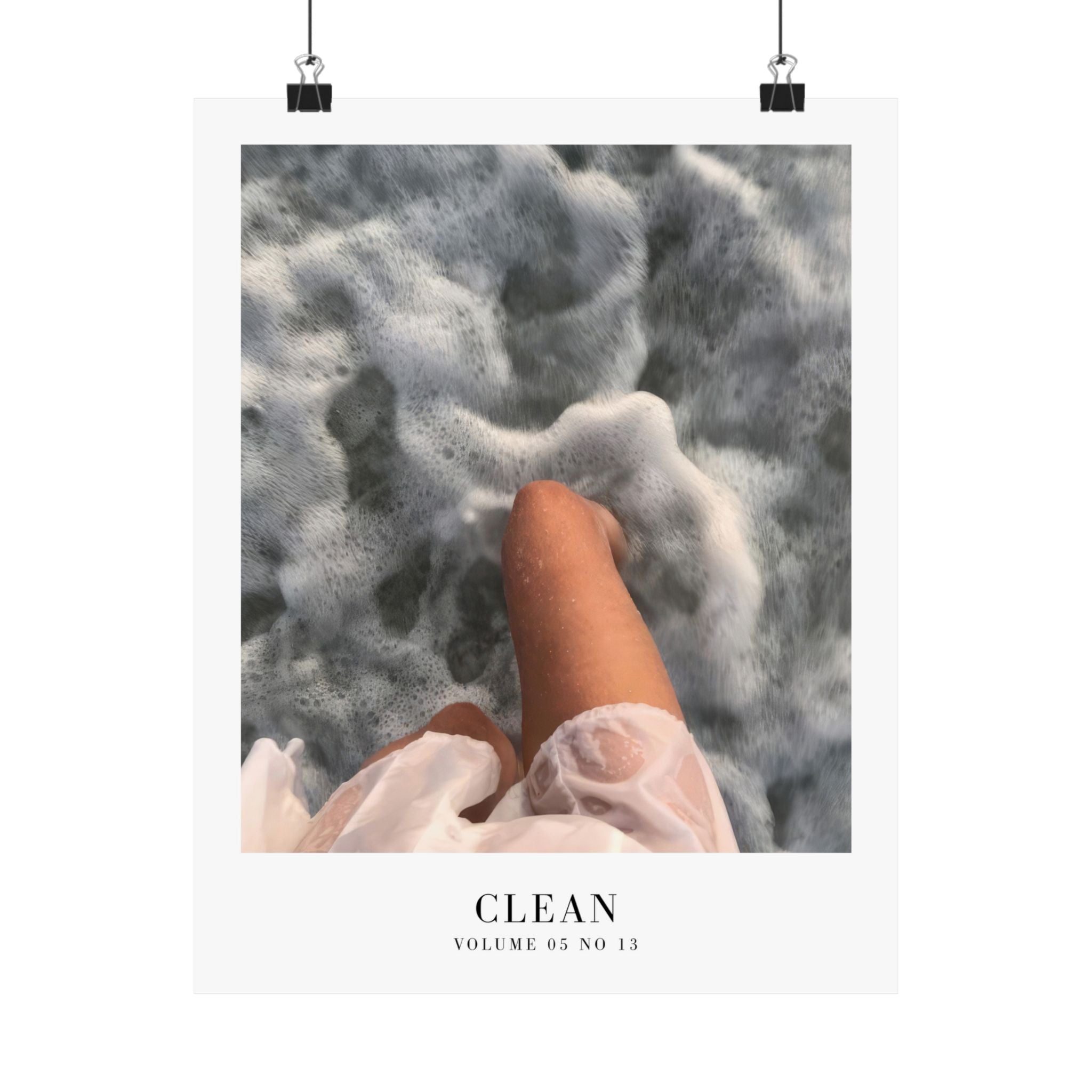 1989 Clean ocean wave wall art in soft minimalist gallery wall