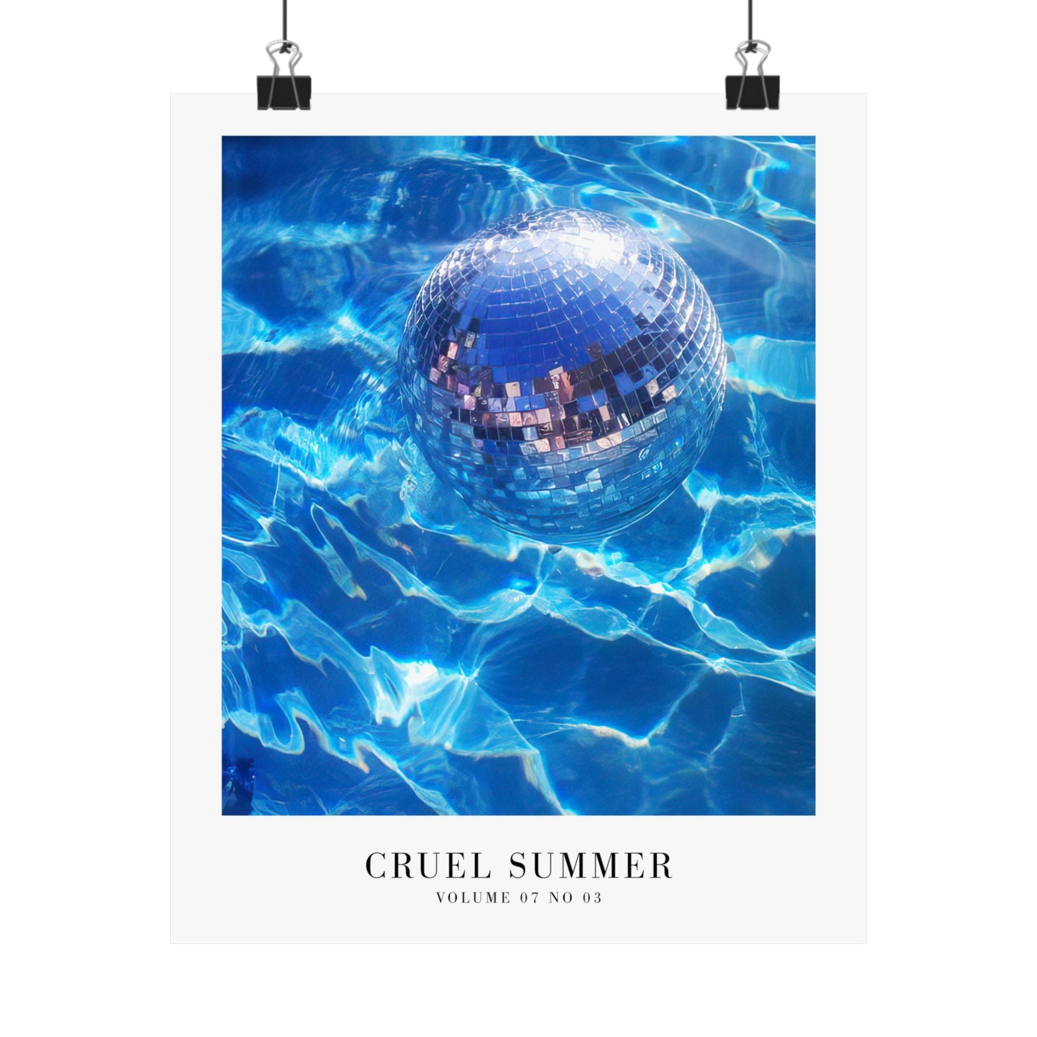 Cruel Summer disco print displayed in neon Swiftie bedroom decor