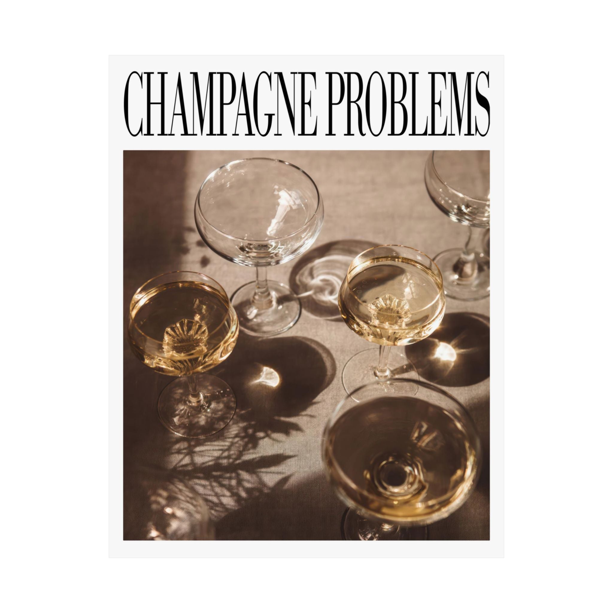Taylor Swift “Champagne Problems” Poster – Minimalist Glassware Wall Art for Bar Cart or Gallery Wall