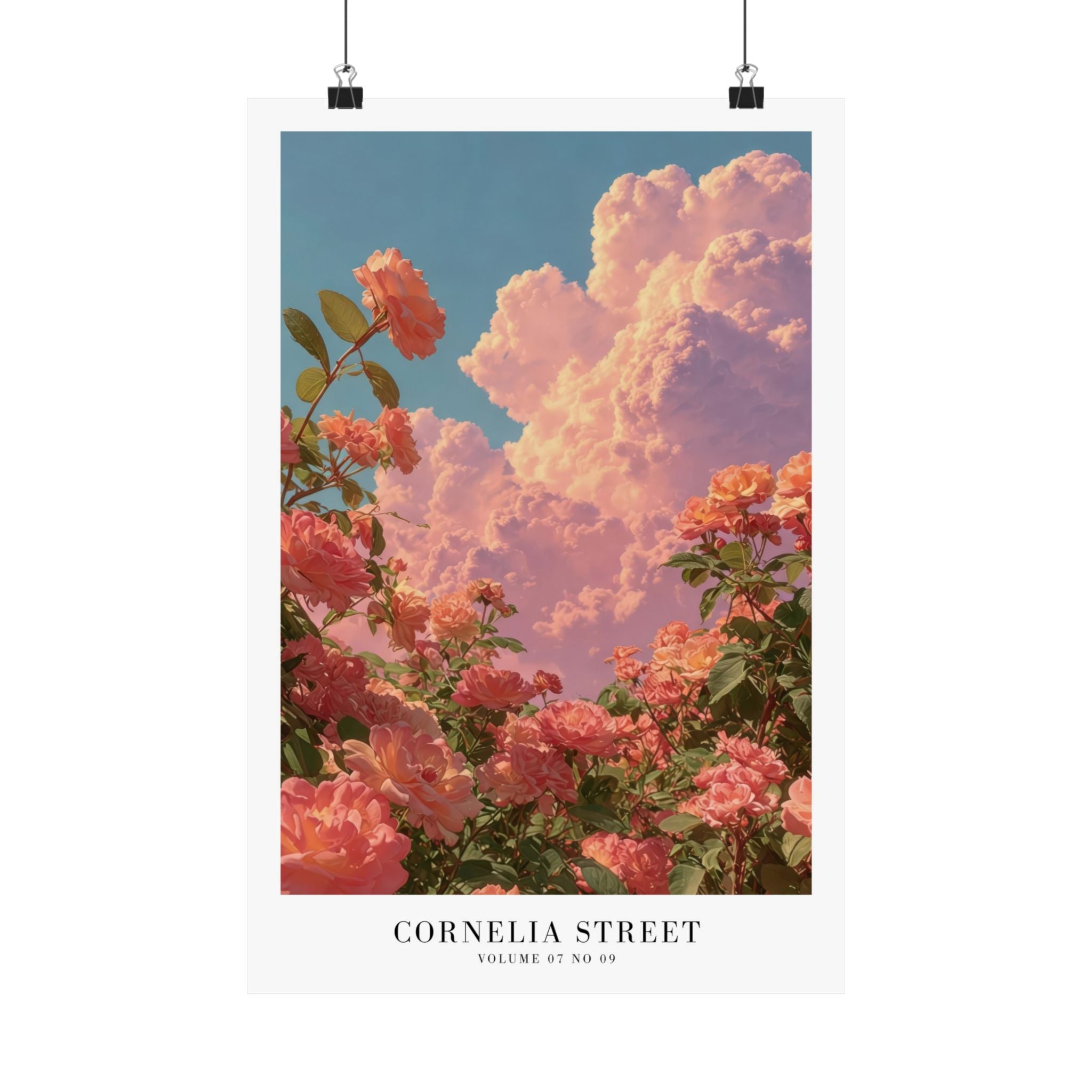 Cornelia Street Lover-era print in glowing pastel bedroom interior