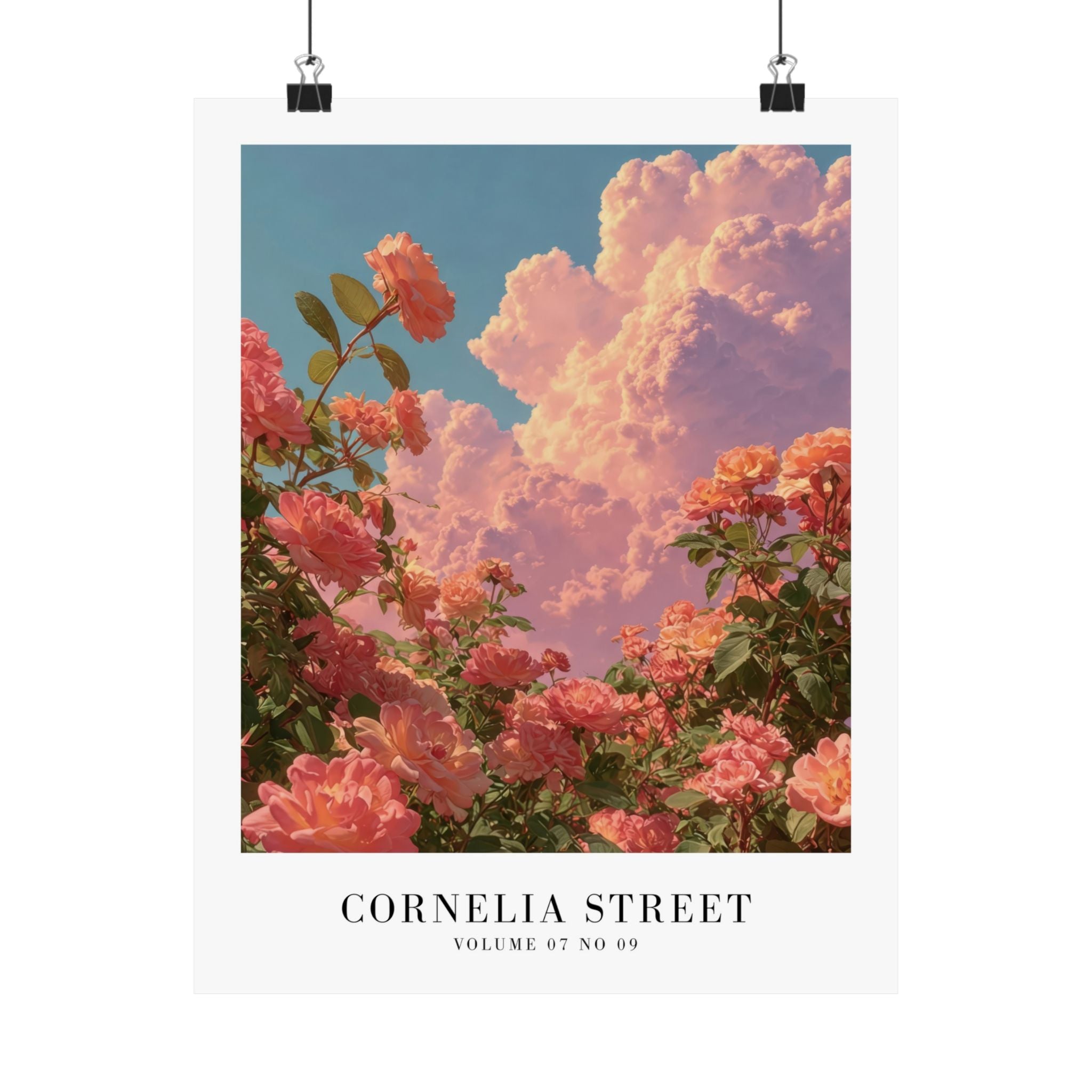 Lover Cornelia Street wall art in dreamy pink cloud gallery wall