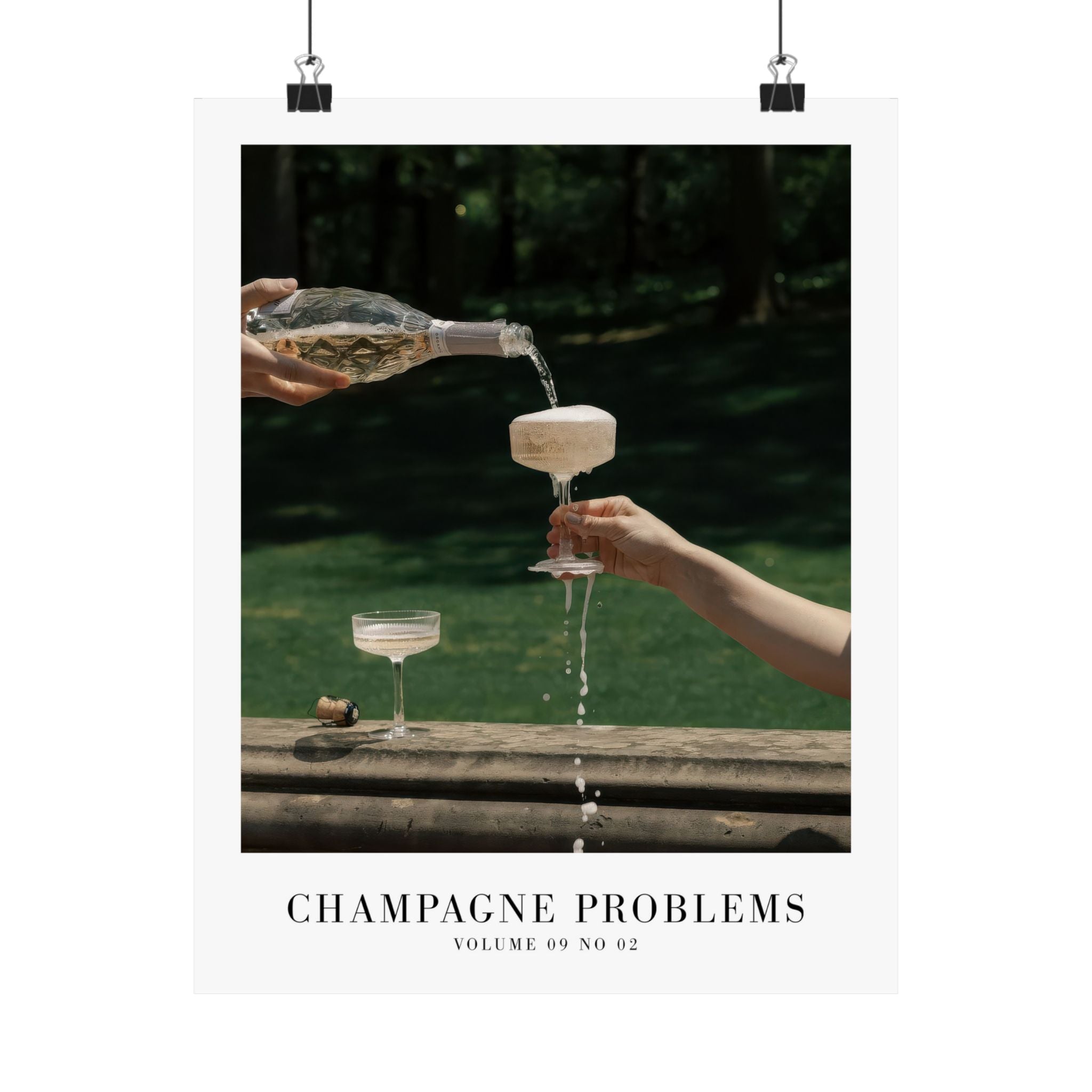 Champagne Problems Garden Party Evermore Taylor Swift–inspired poster featuring garden imagery