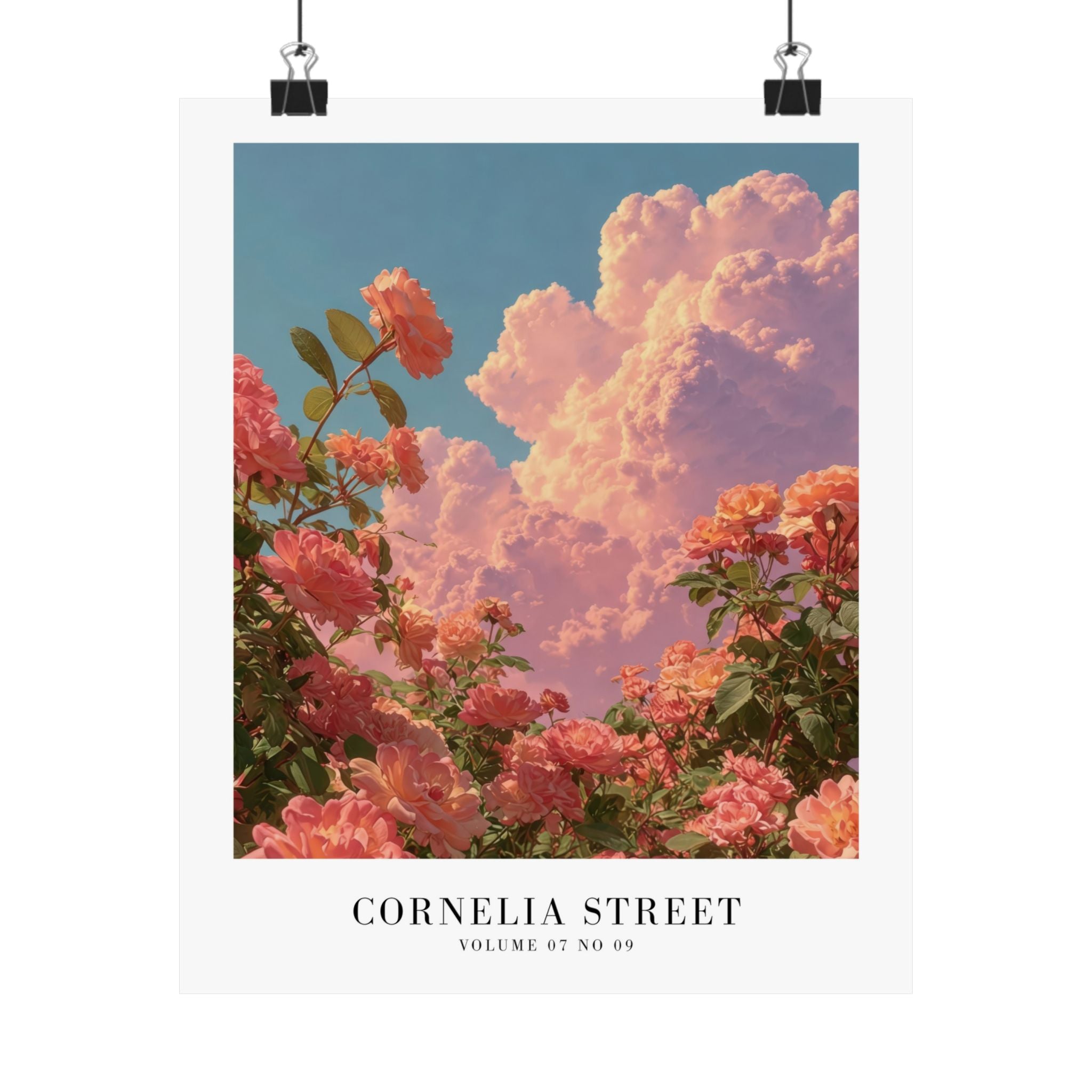 Cornelia Street floral print displayed in romantic Swiftie bedroom decor