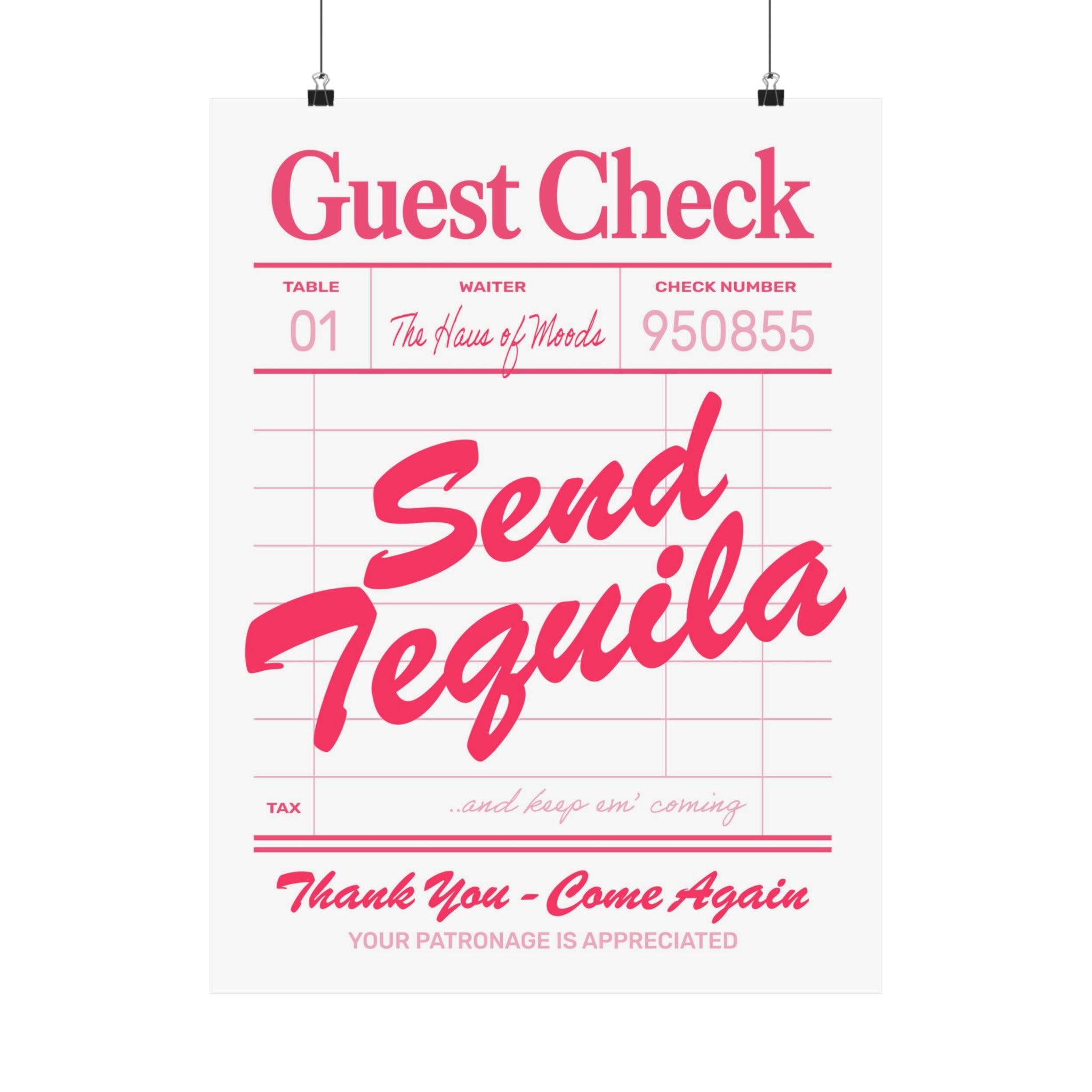 Pink Send Tequila Poster