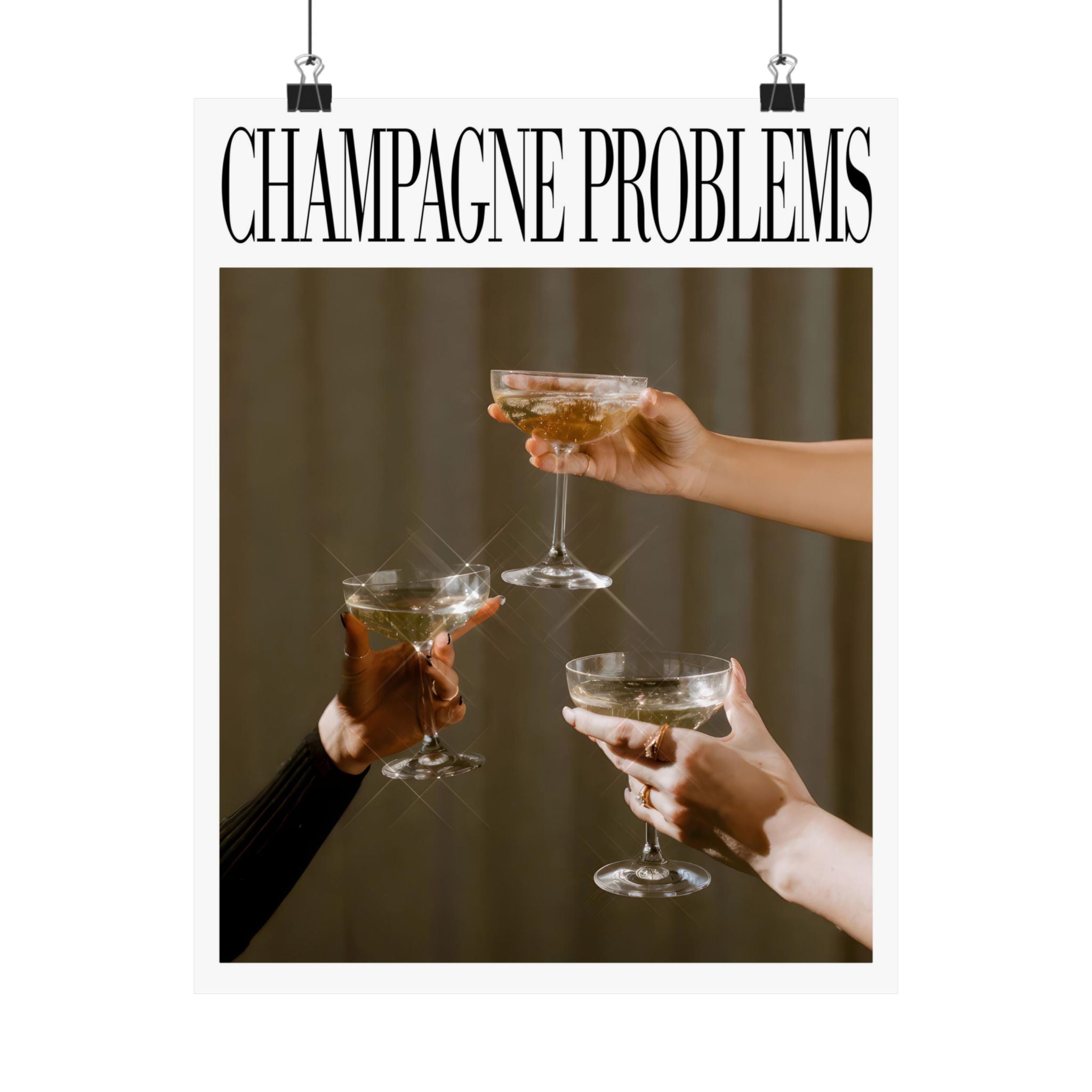 3 Champagne Glasses Poster