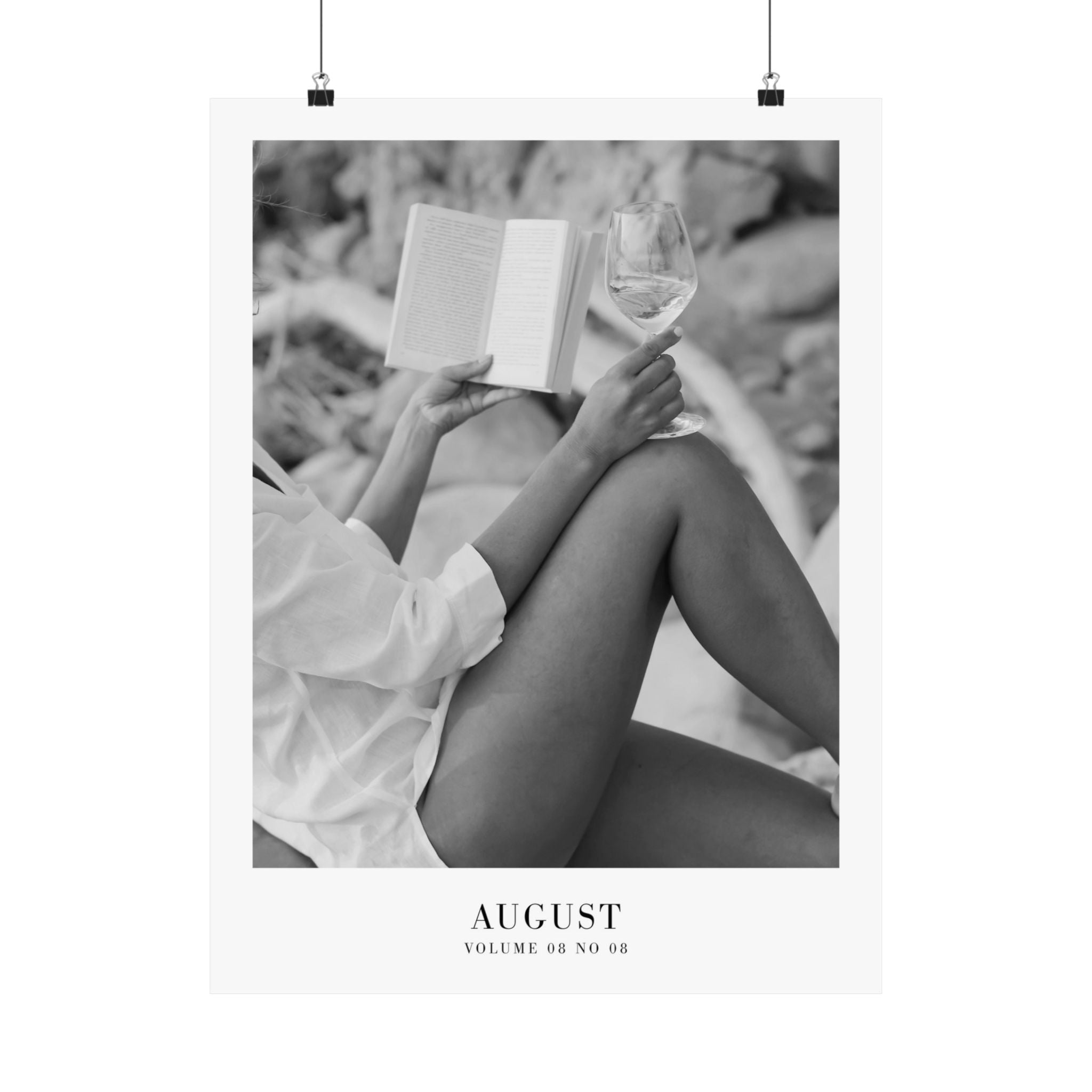 August Taylor Swift lyric print hanging in a moody literary corner with books